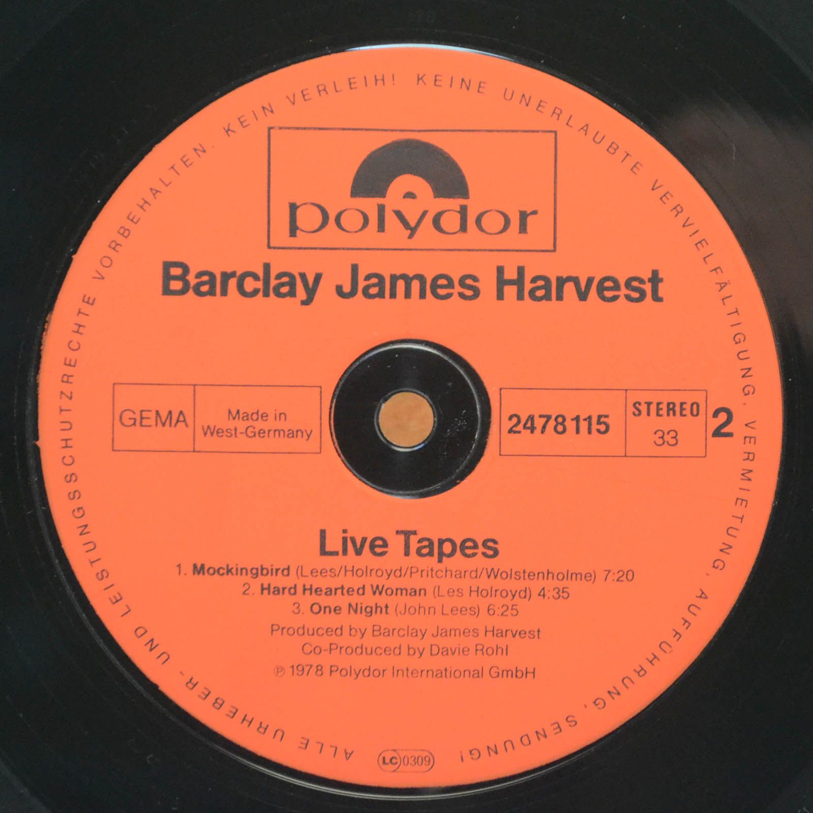 Виниловая пластинка Barclay James Harvest — Live Tapes (2LP), 1978