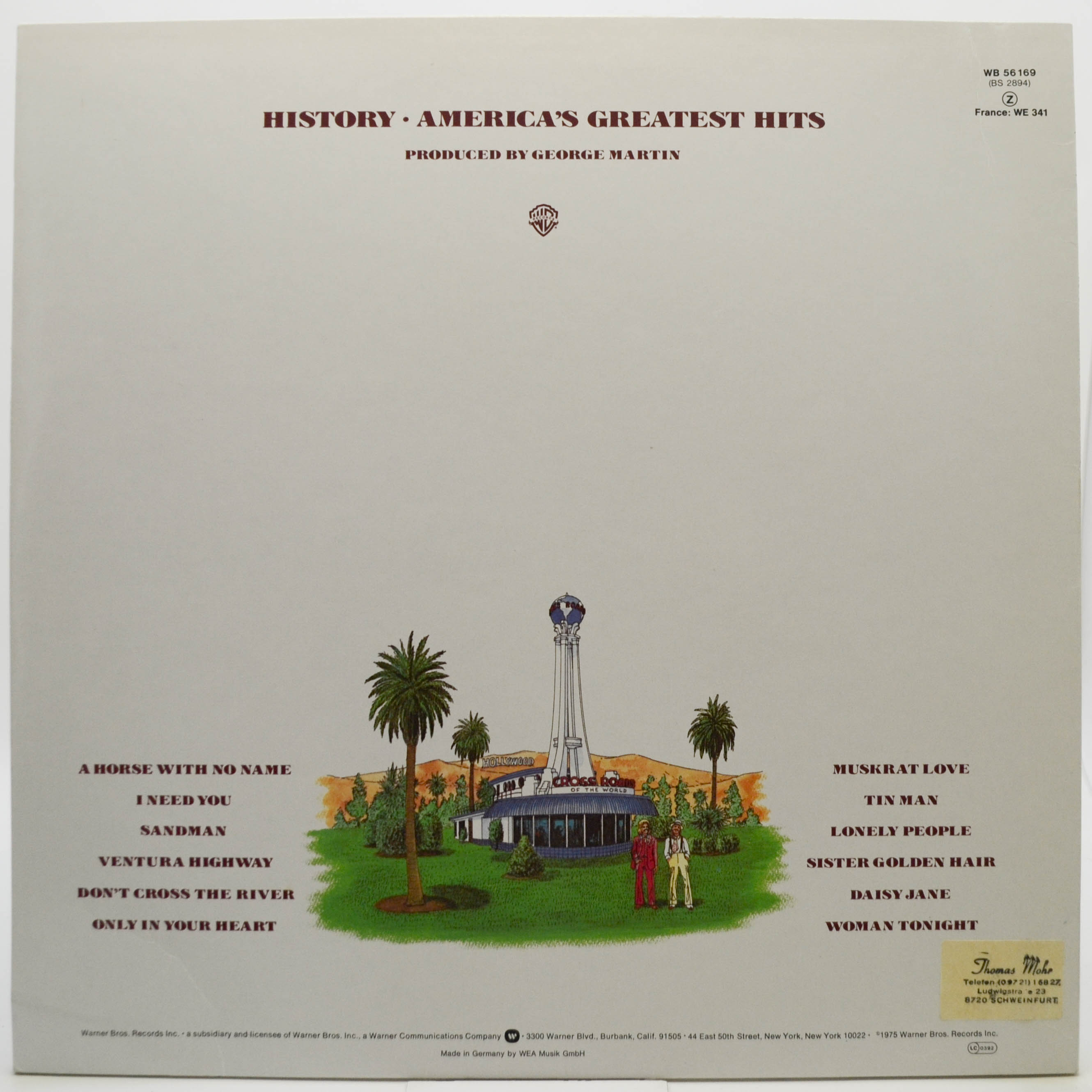 Виниловая пластинка America — History · America's Greatest Hits, 1975