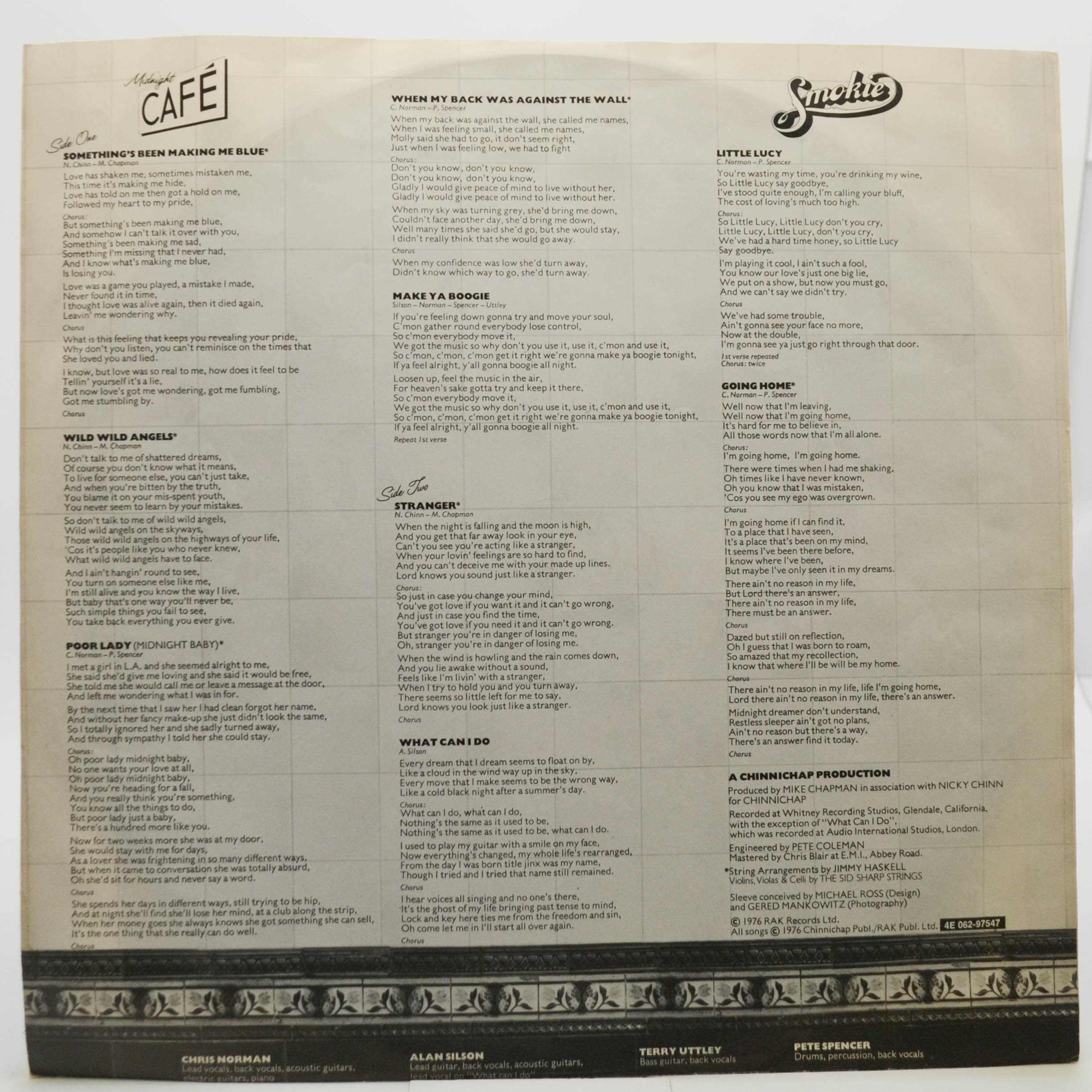Виниловая пластинка Smokie — Midnight Café, 1976