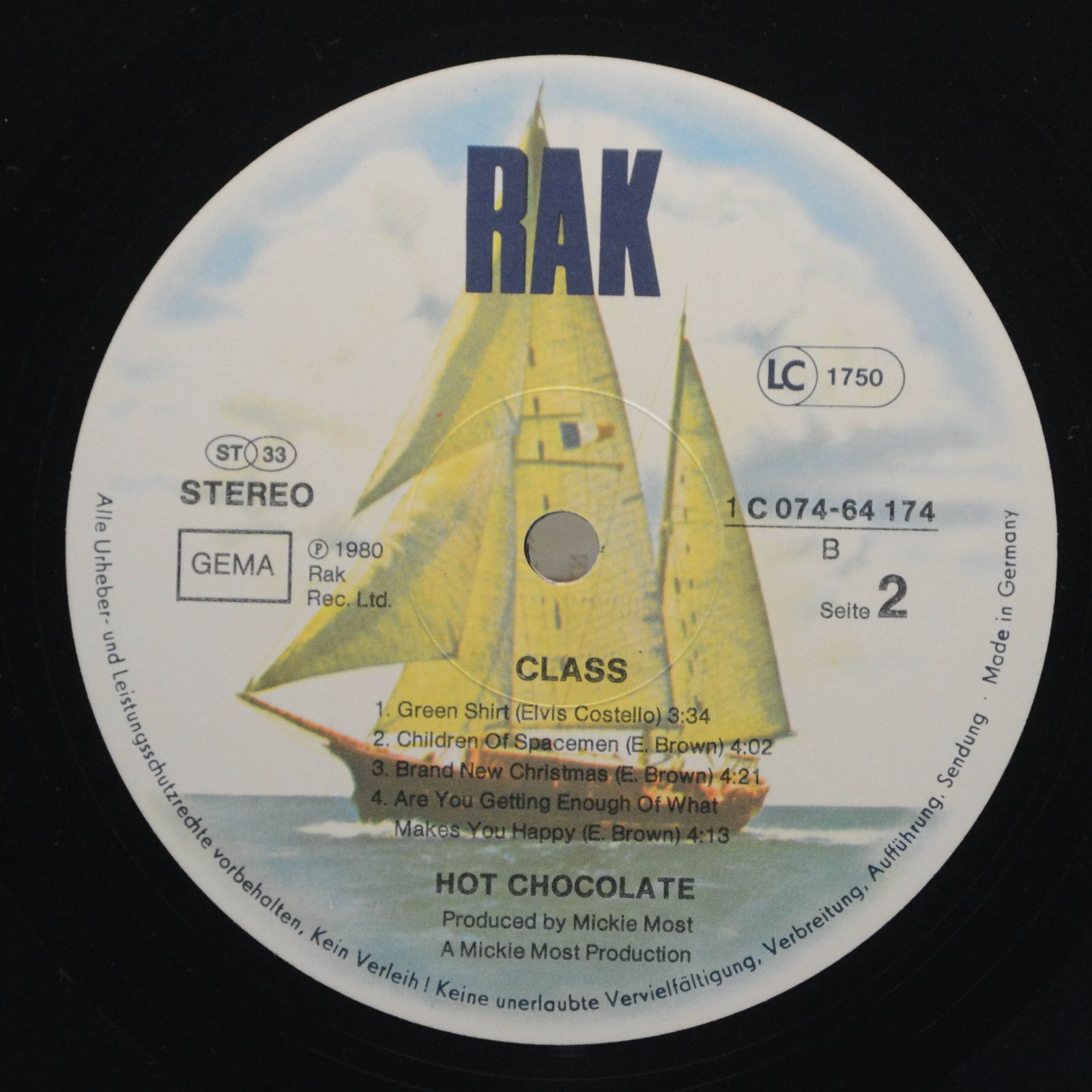 Виниловая пластинка Hot Chocolate — Class, 1980
