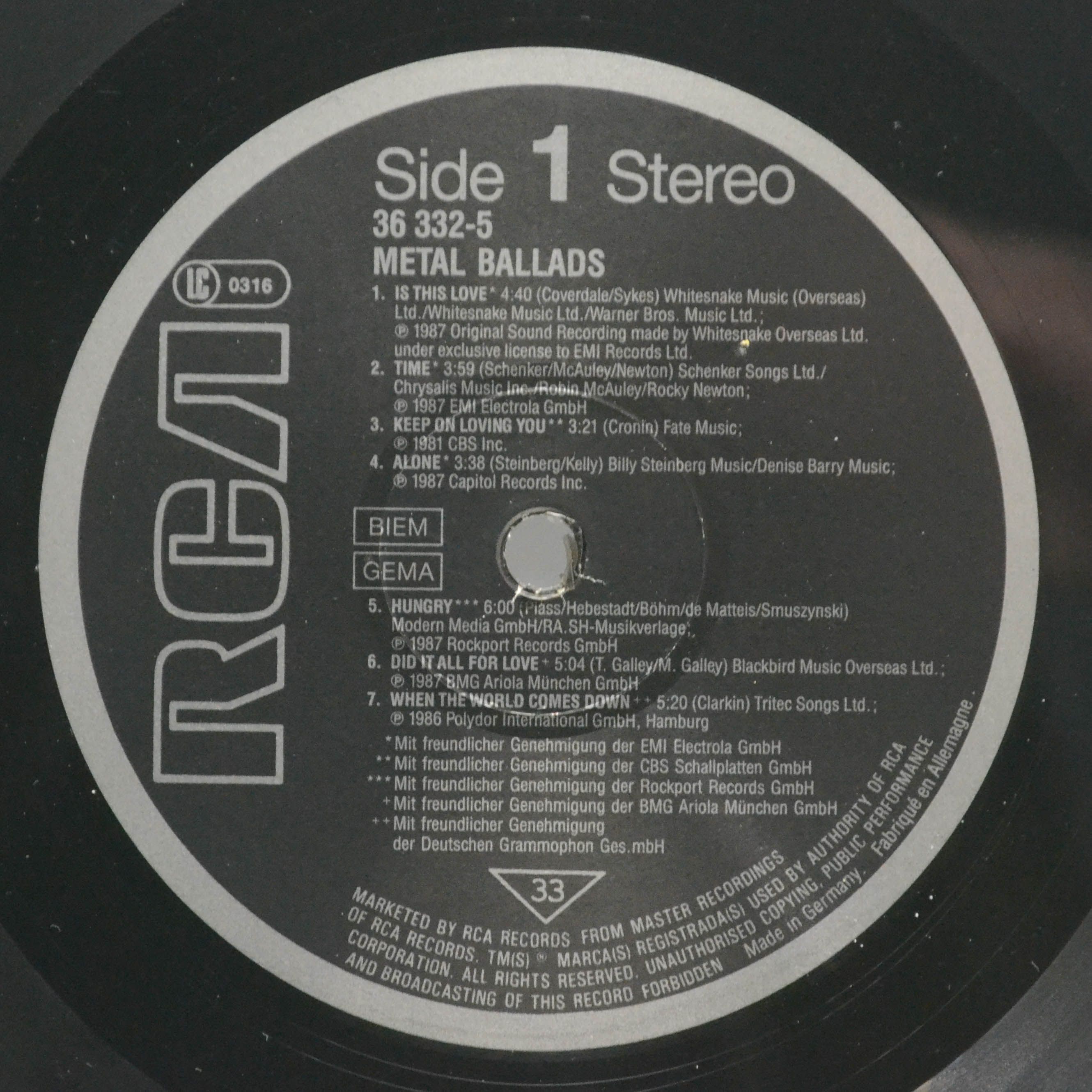 Various — Metal Ballads, 1988