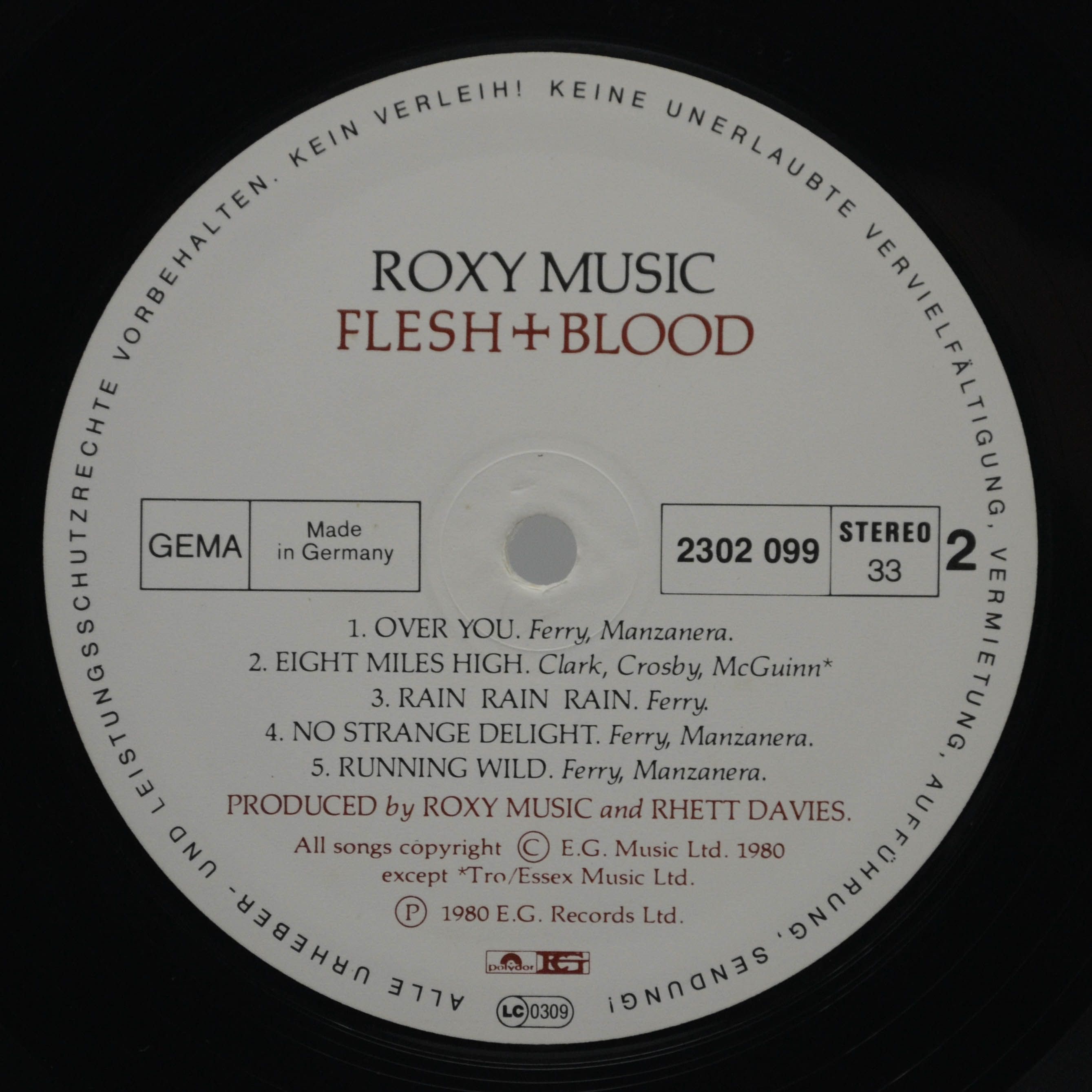 Виниловая пластинка Roxy Music — Flesh + Blood, 1980