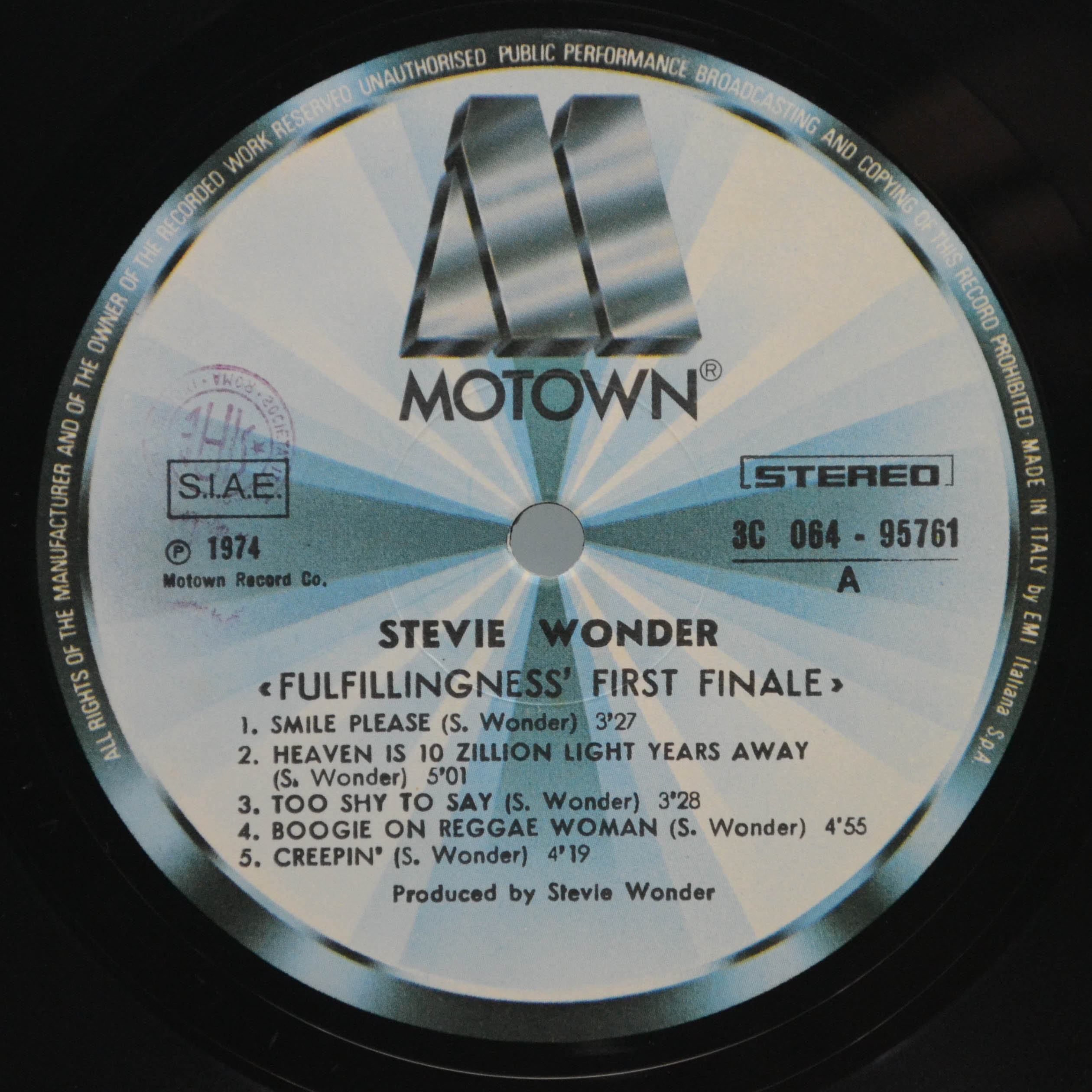 Виниловая пластинка Stevie Wonder — Fulfillingness' First Finale, 1974