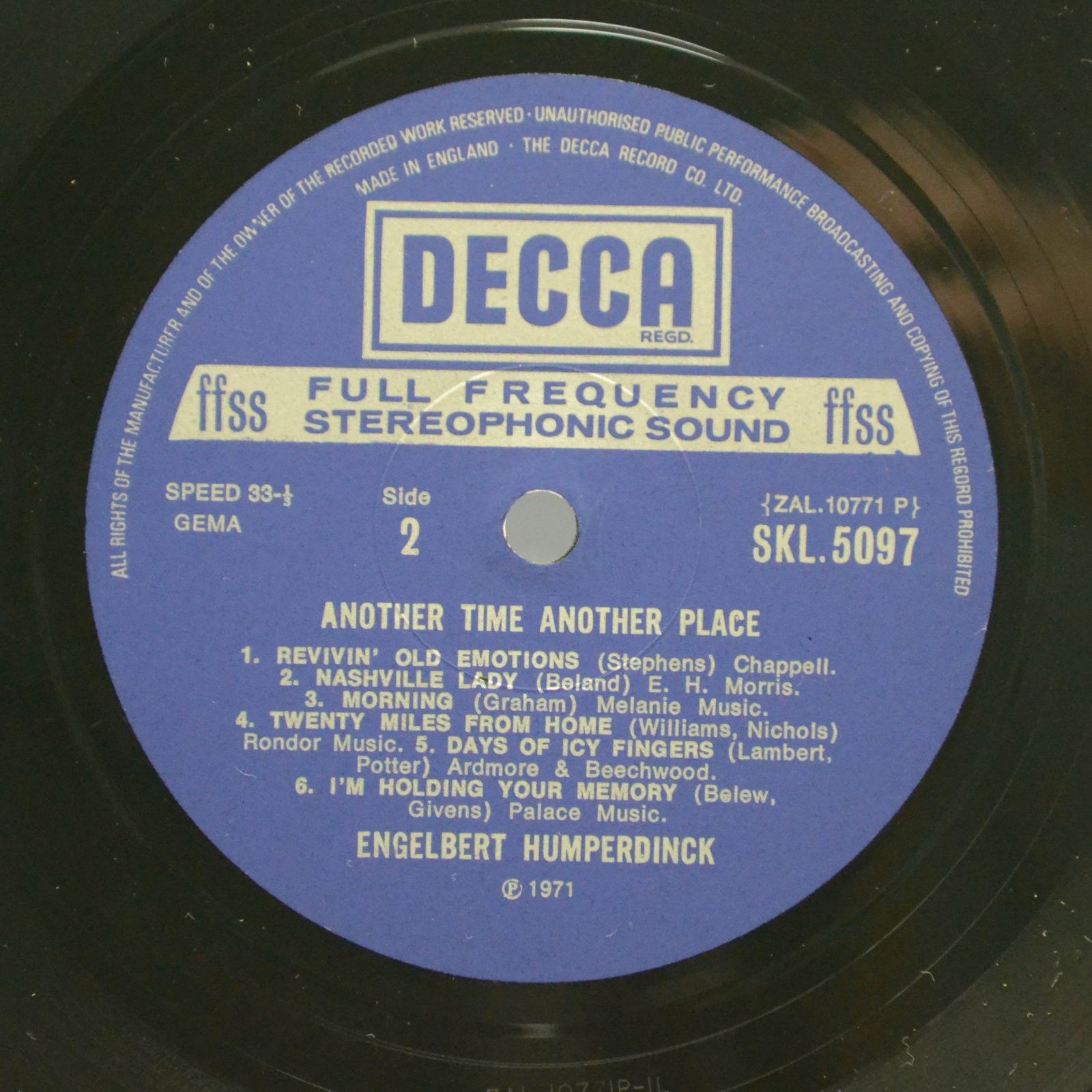 Engelbert Humperdinck — Another Time, Another Place (UK), 1971