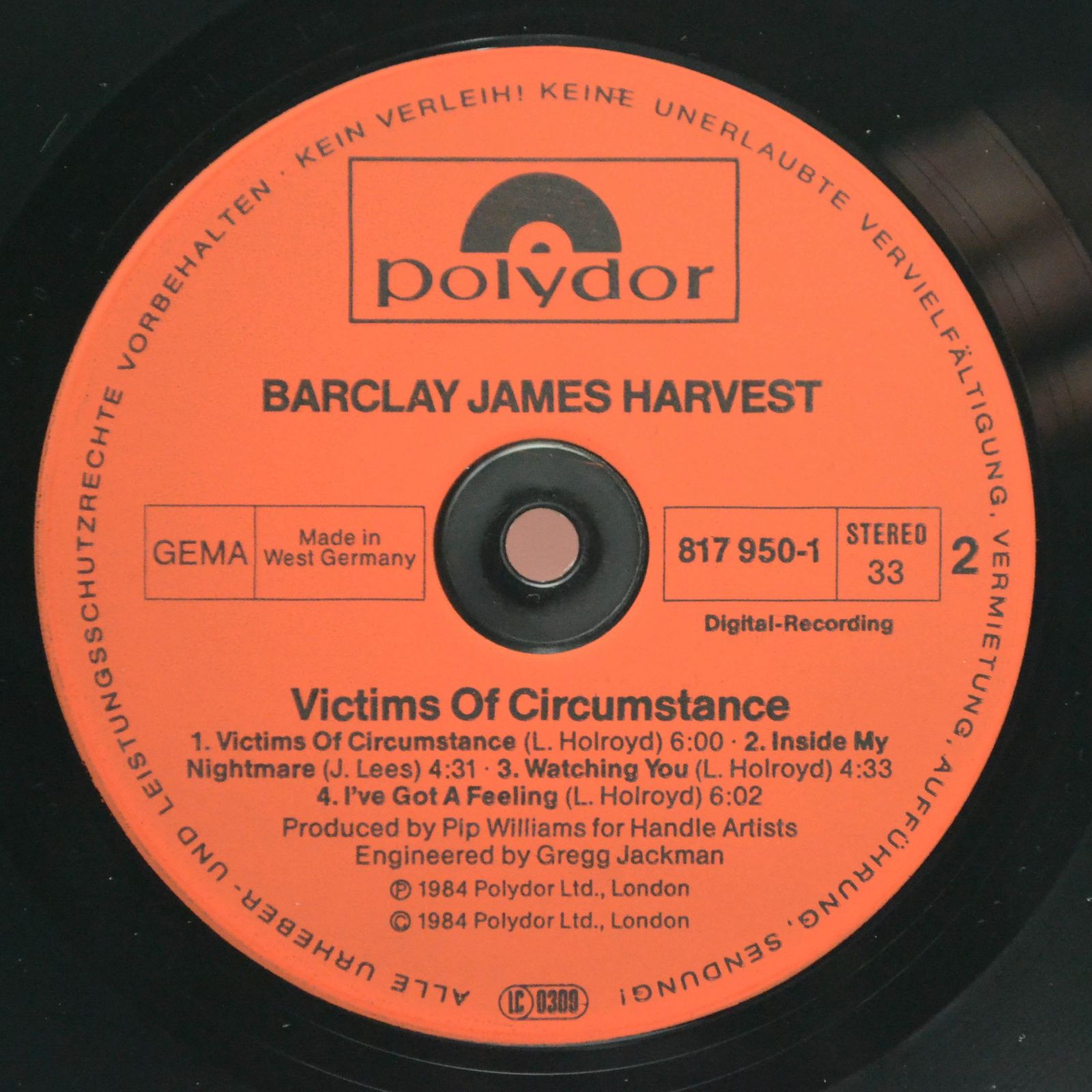 Виниловая пластинка Barclay James Harvest — Victims Of Circumstance, 1984