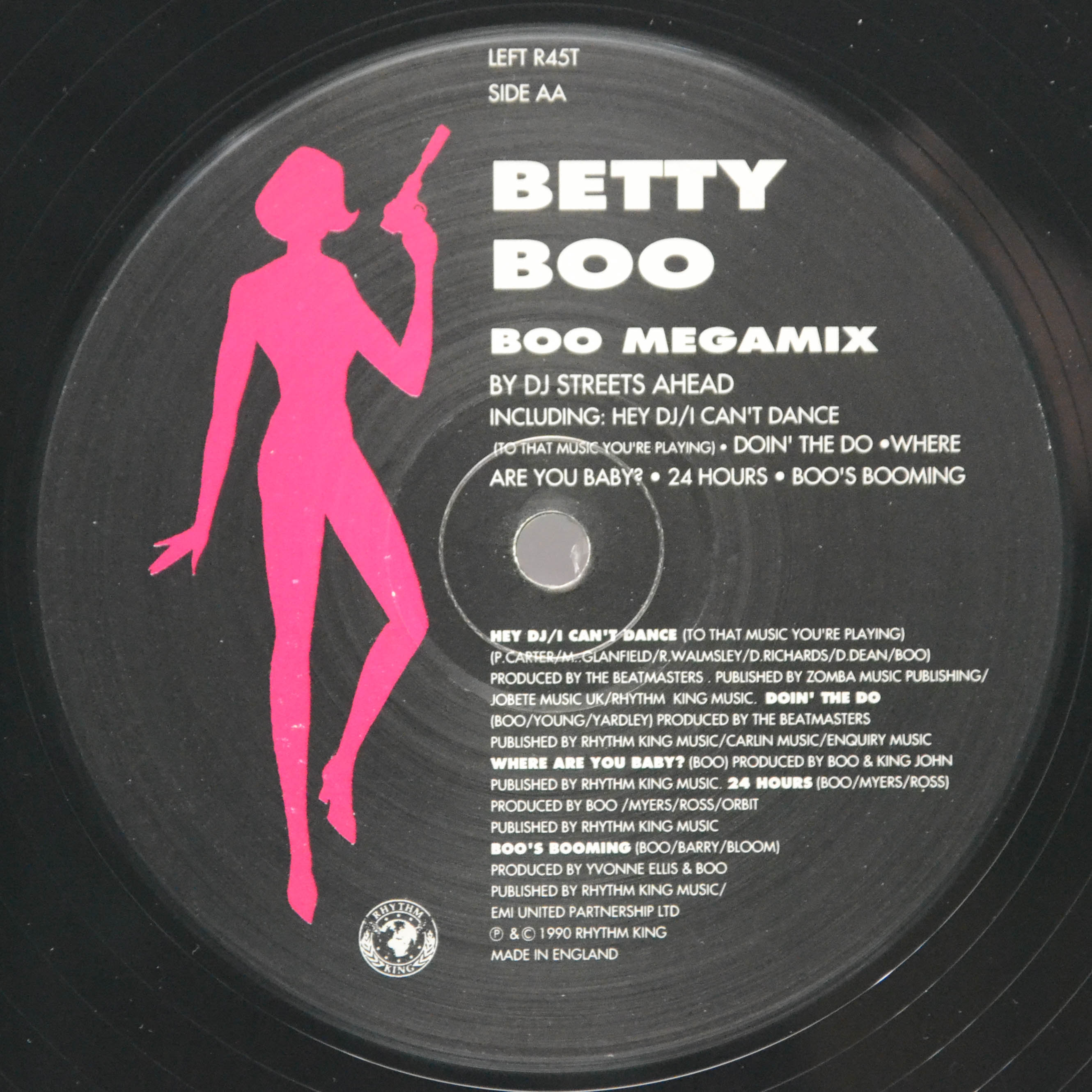 Виниловая пластинка Betty Boo — 24 Hours (The Remixes) (UK), 1990
