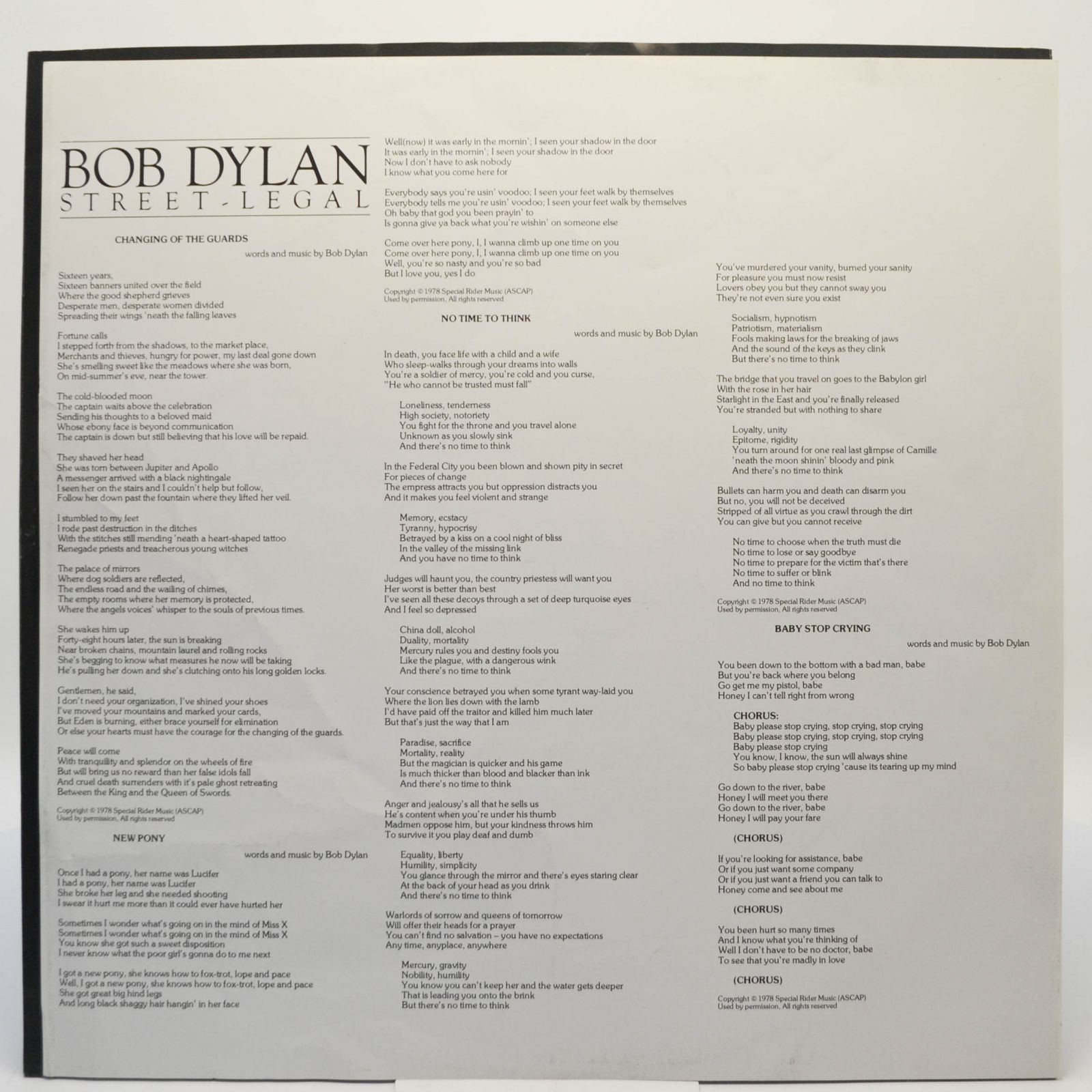 Bob Dylan — Street-Legal, 1978