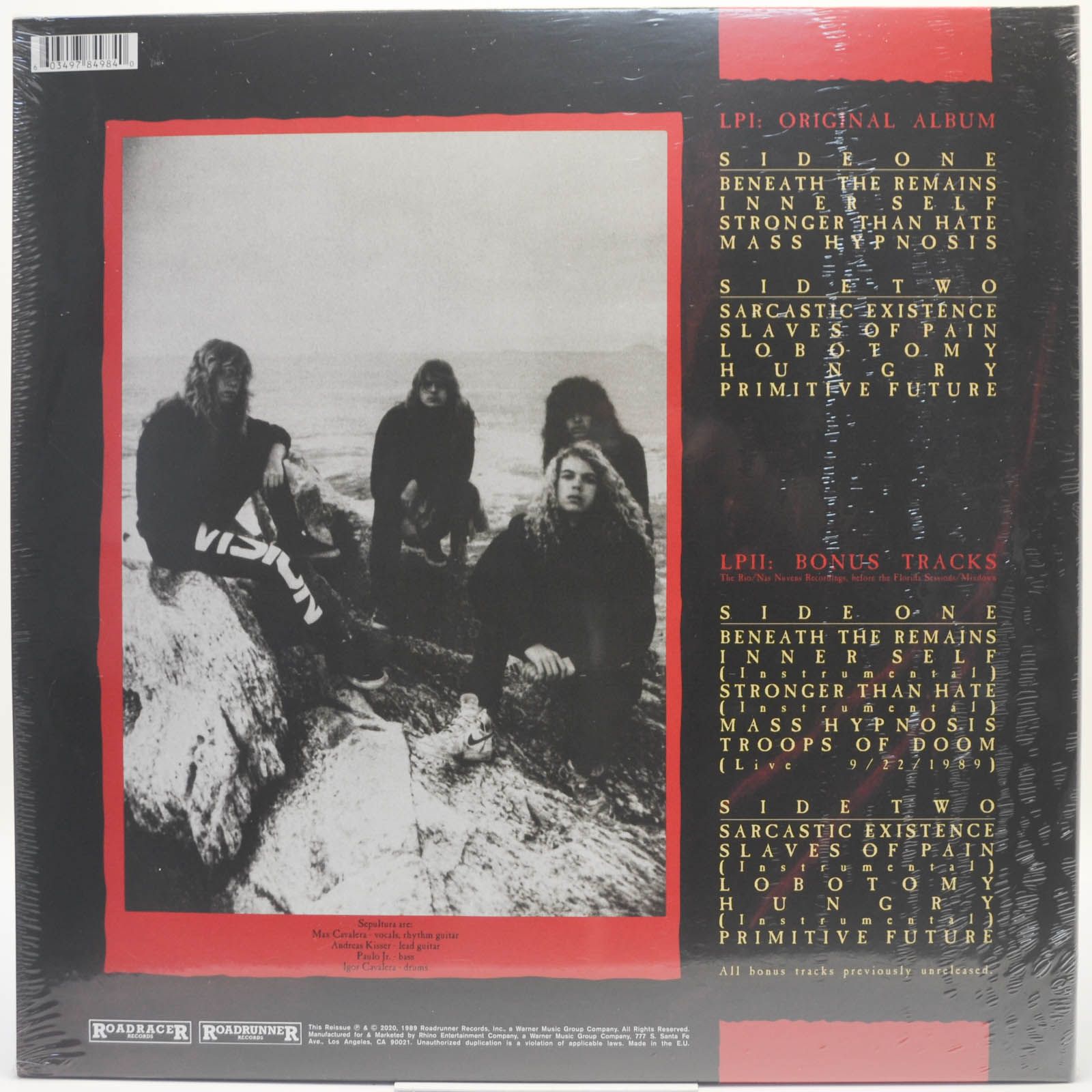 Виниловая пластинка Sepultura — Beneath The Remains (2LP), 1989