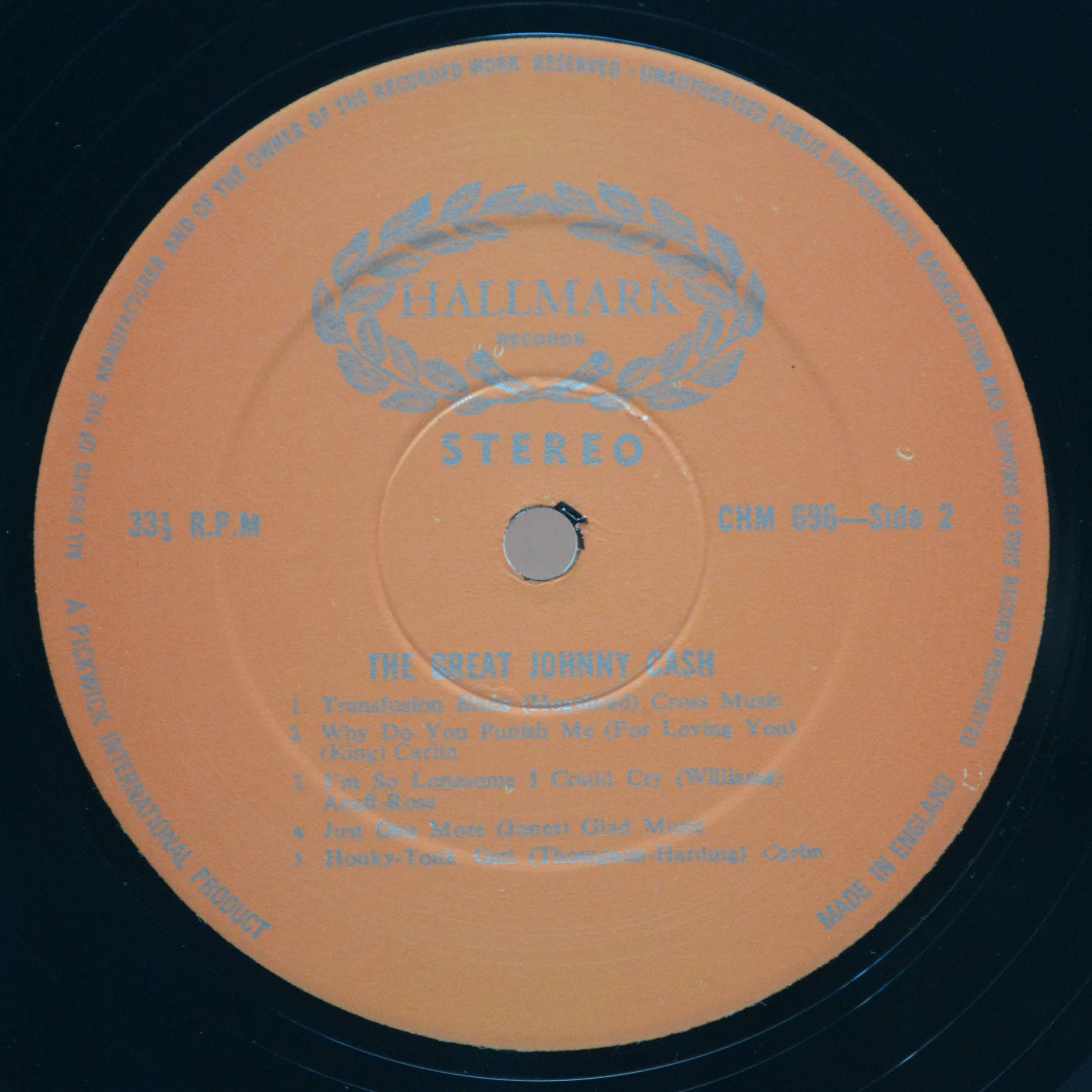 Виниловая пластинка Johnny Cash — The Great Johnny Cash (UK), 1960