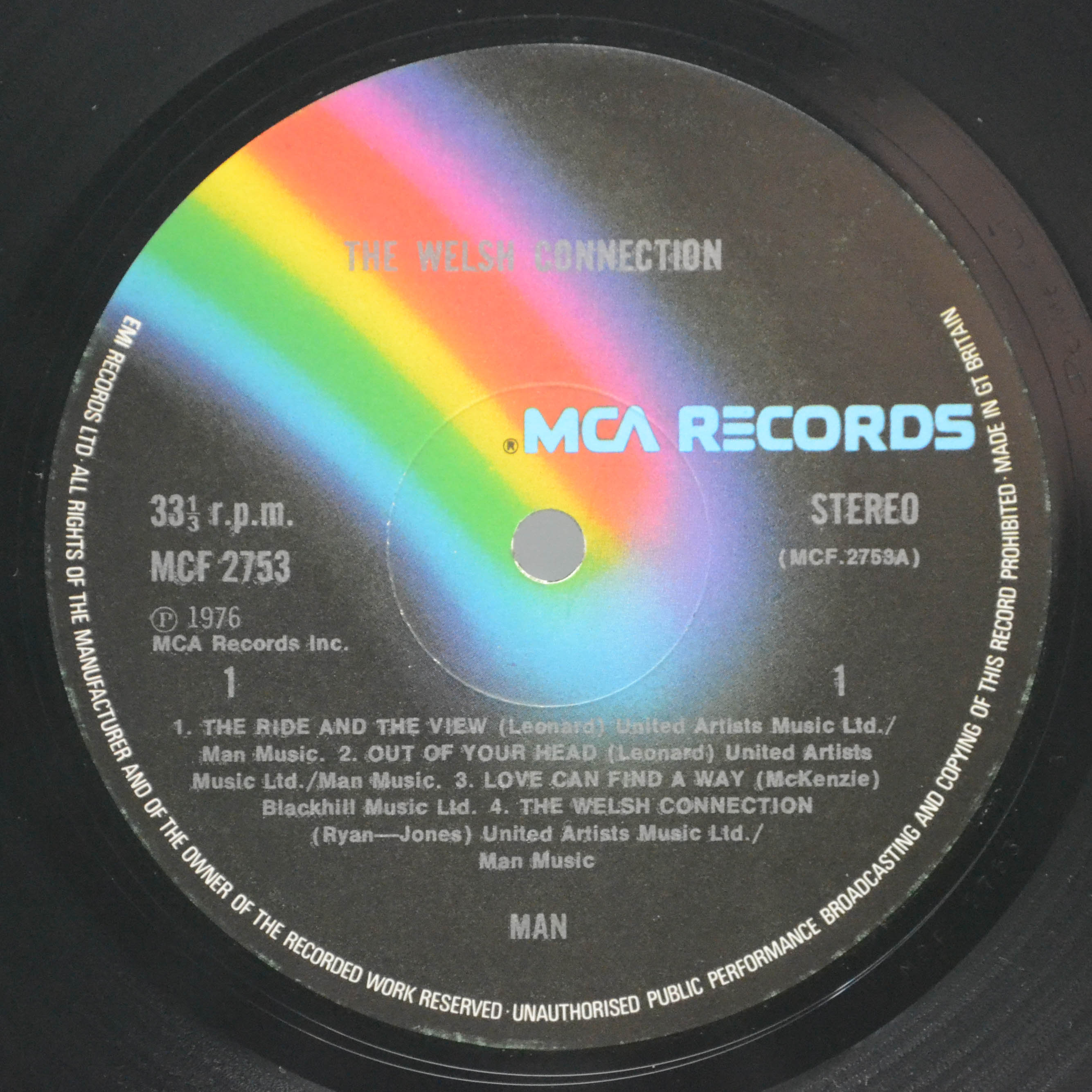 Виниловая пластинка Man — The Welsh Connection (1-st, UK), 1976