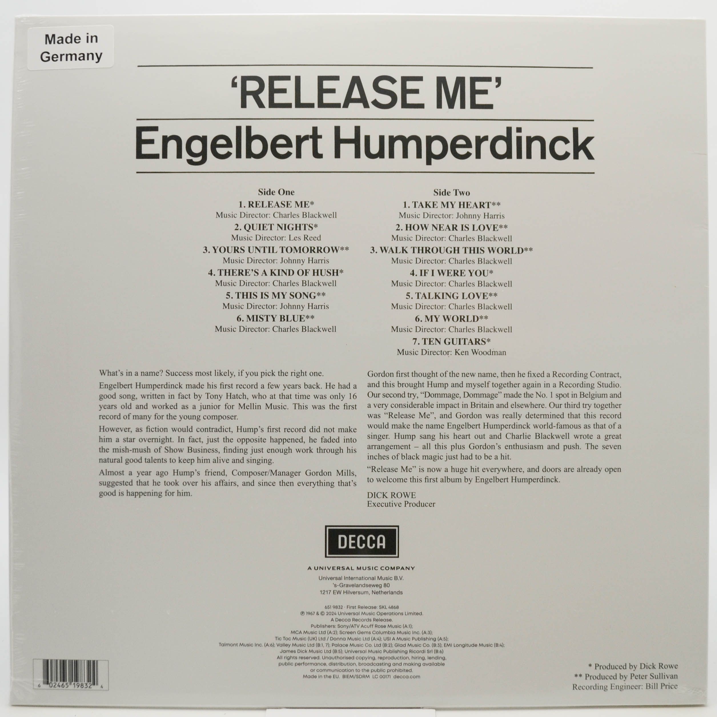Engelbert Humperdinck — Release me, 1967