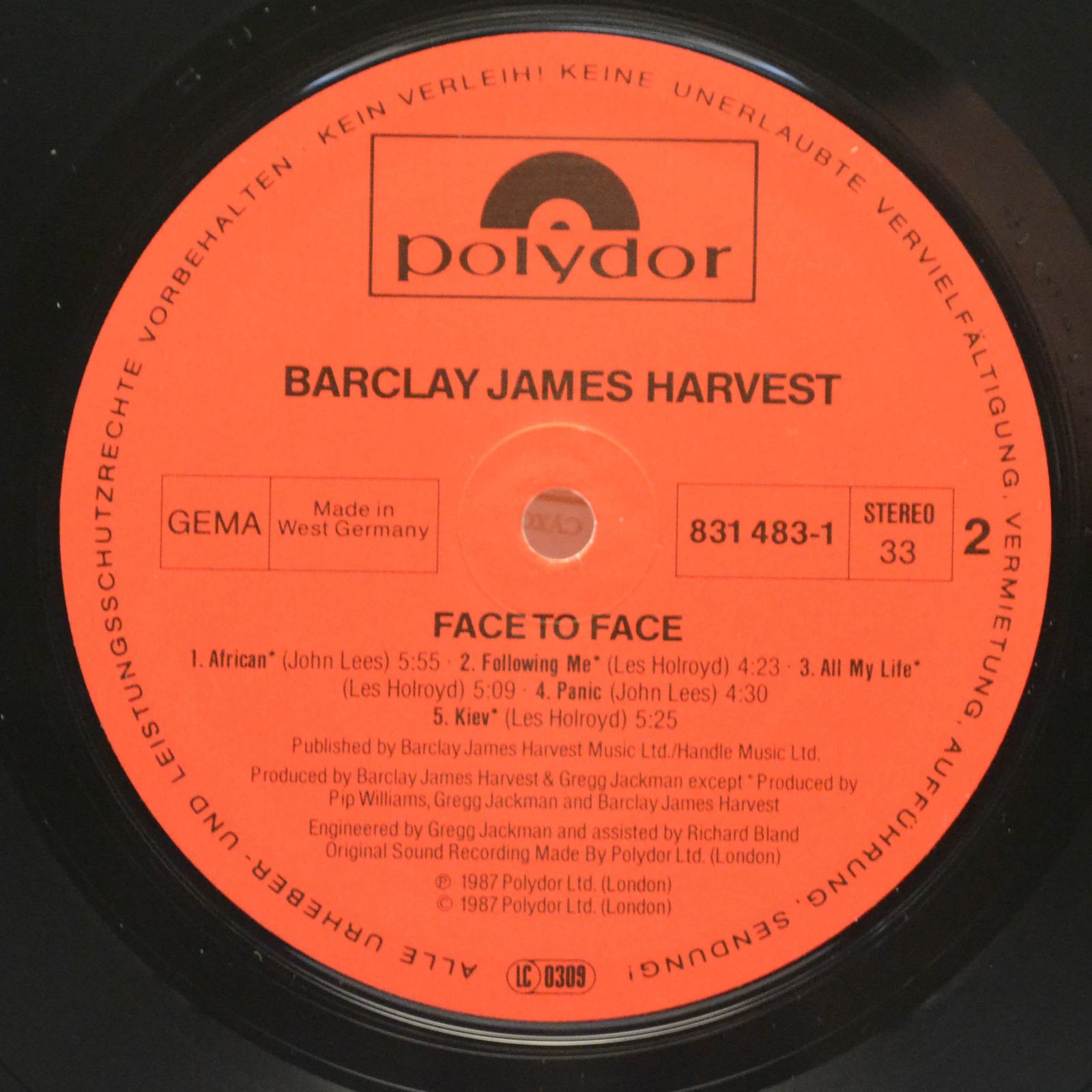 Виниловая пластинка Barclay James Harvest — Face To Face, 1987