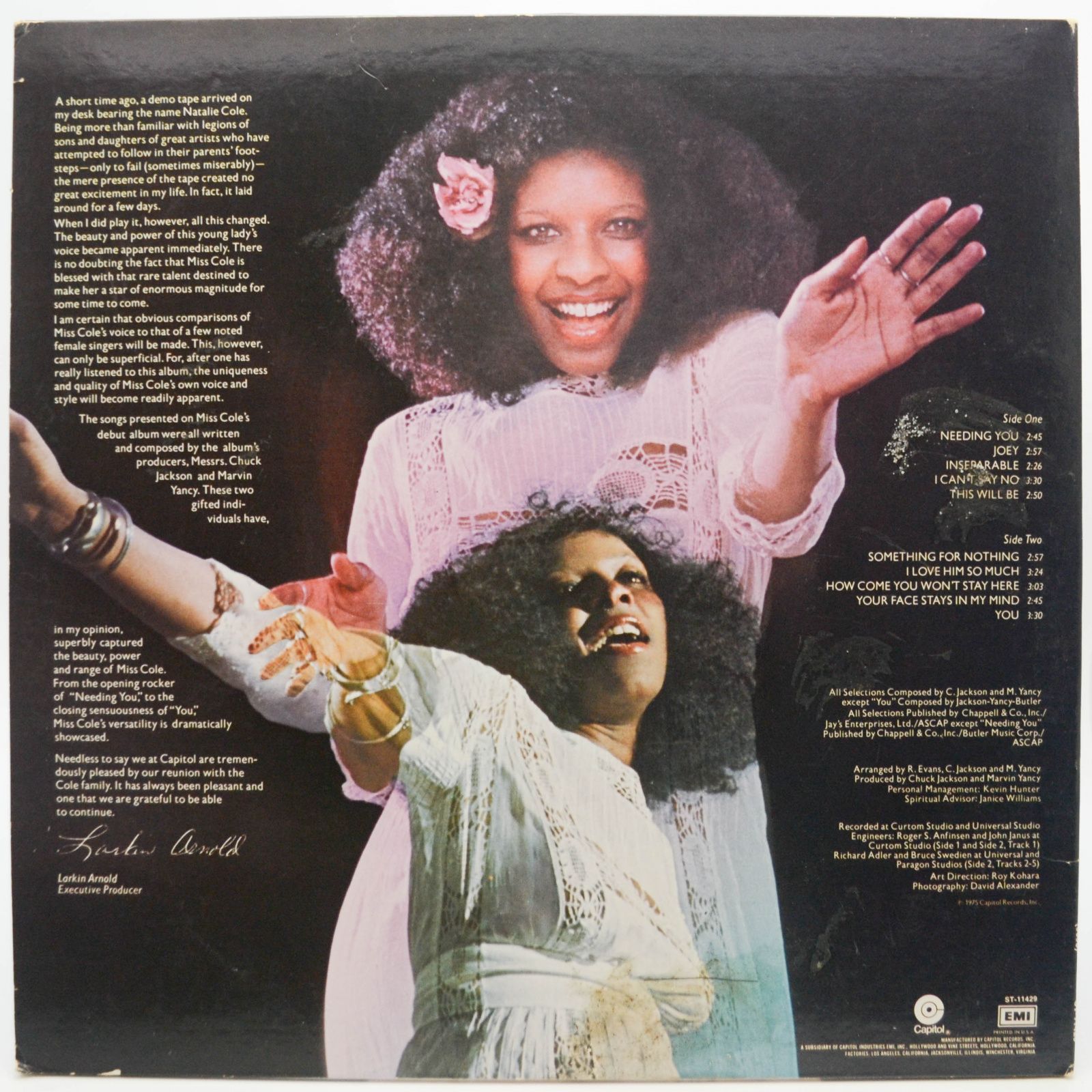 Виниловая пластинка Natalie Cole — Inseparable (USA), 1975