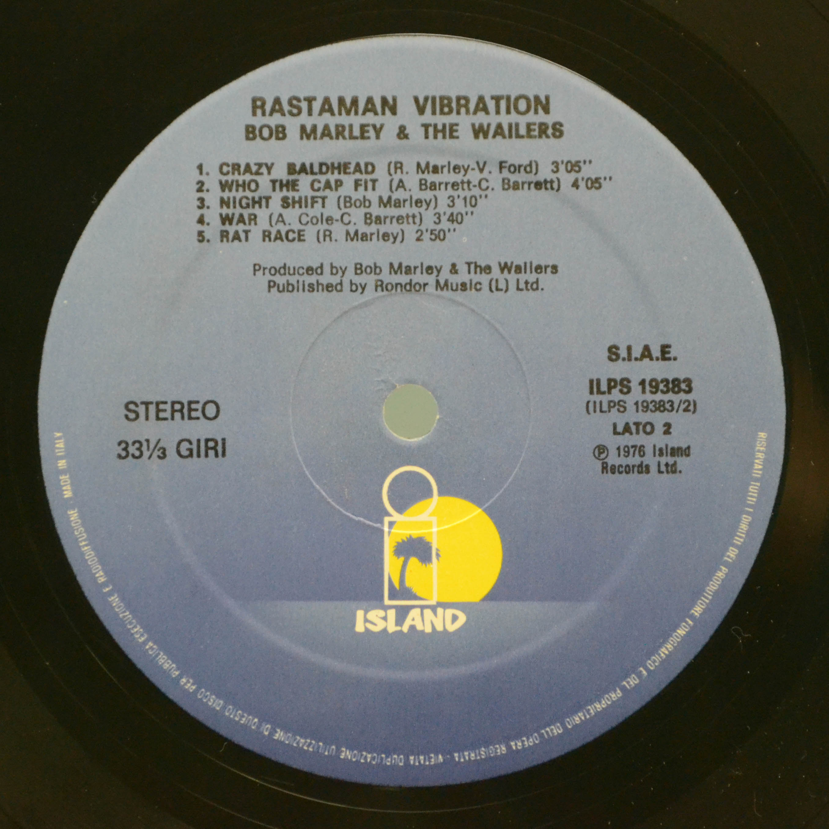 Виниловая пластинка Bob Marley & The Wailers — Rastaman Vibration, 1976