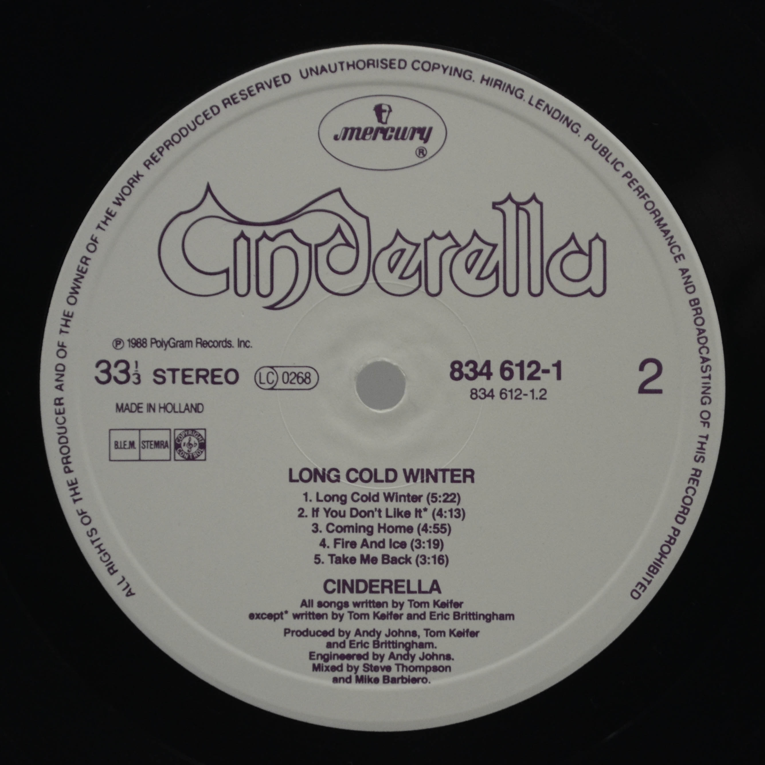 Cinderella — Long Cold Winter, 1988