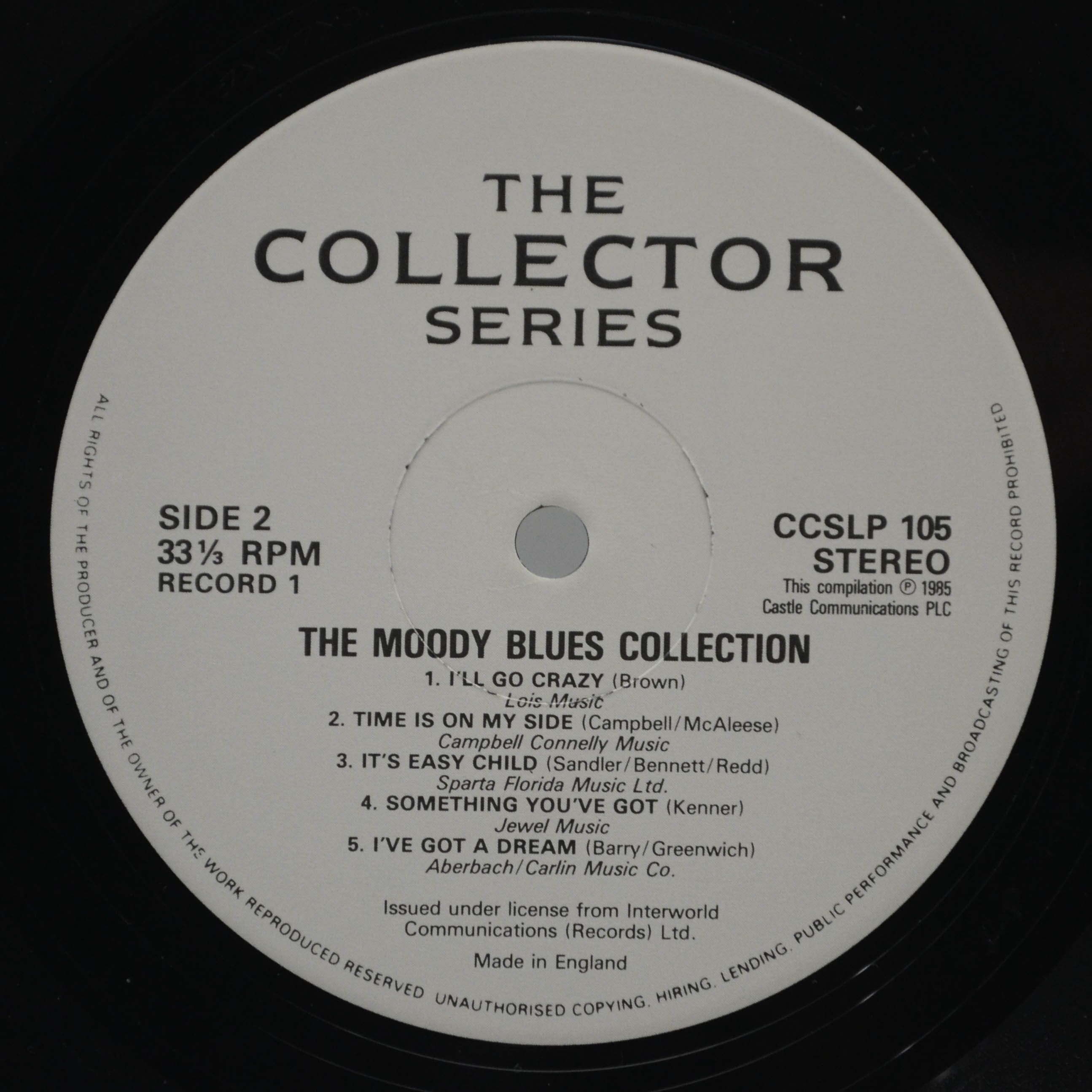 Виниловая пластинка Moody Blues — Collection (2LP, UK), 1985