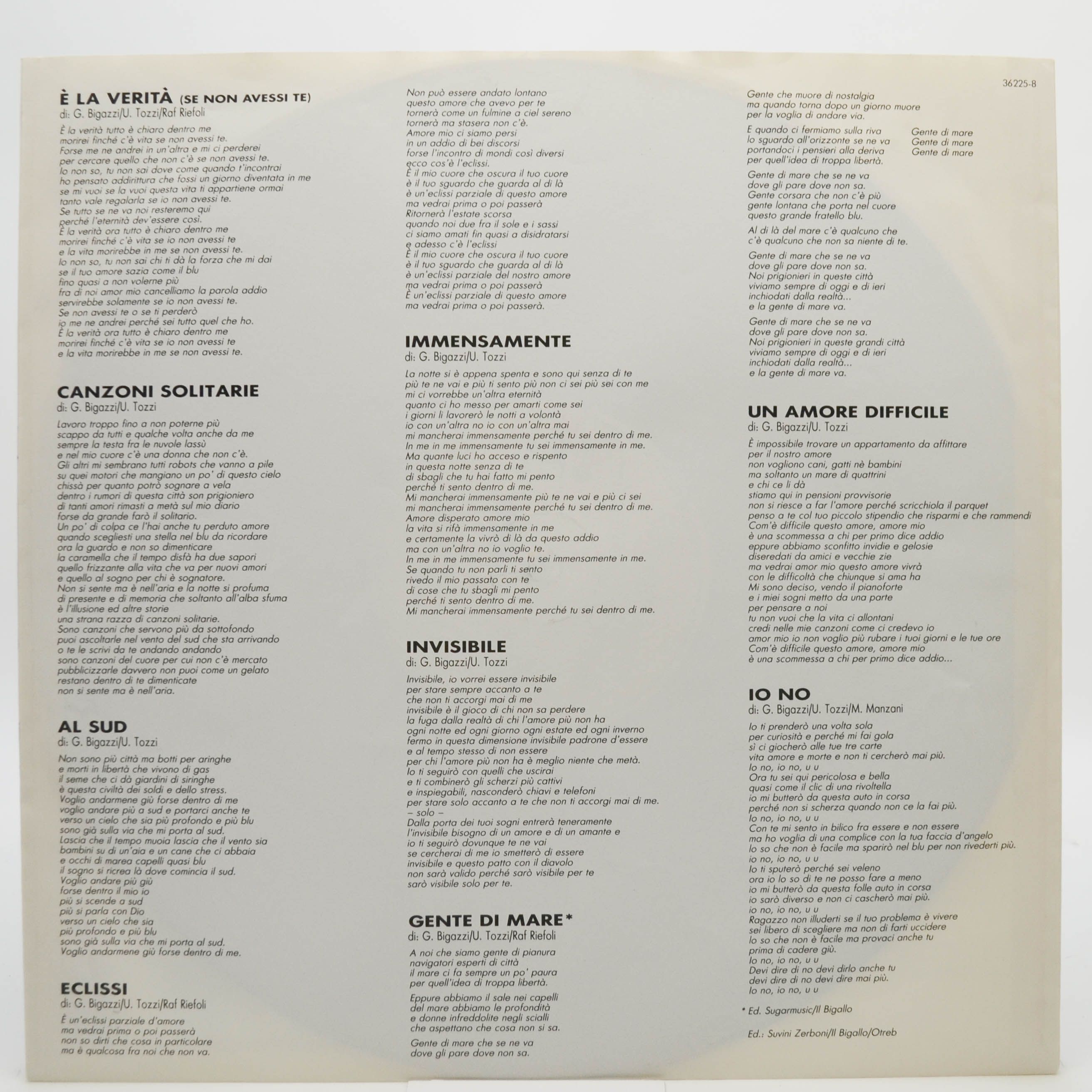 Виниловая пластинка Umberto Tozzi — Invisibile, 1987