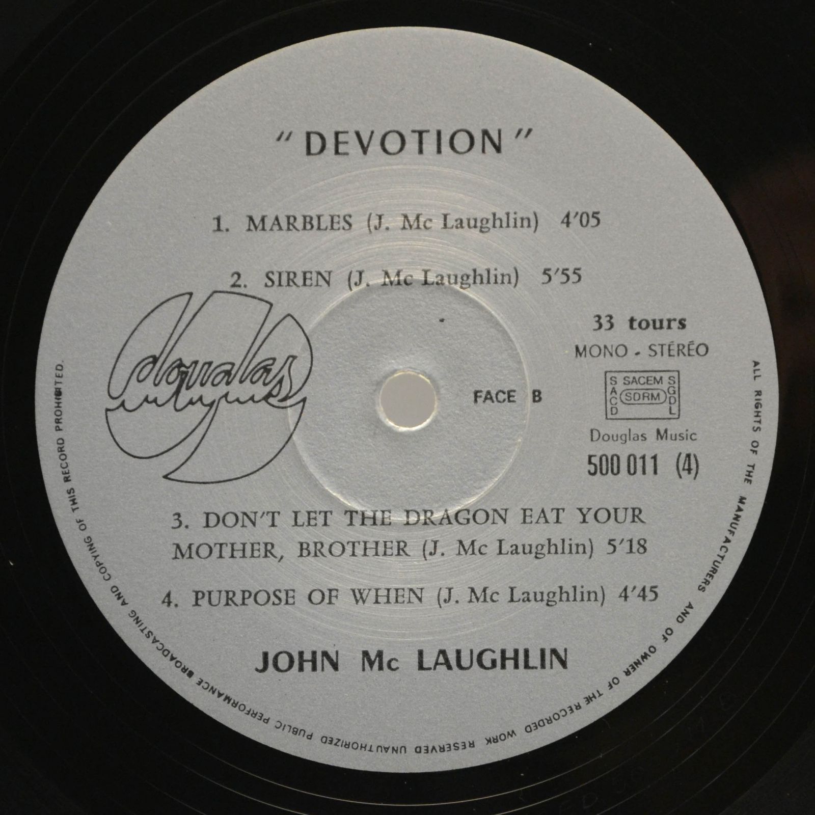 Виниловая пластинка John McLaughlin — Devotion, 1970
