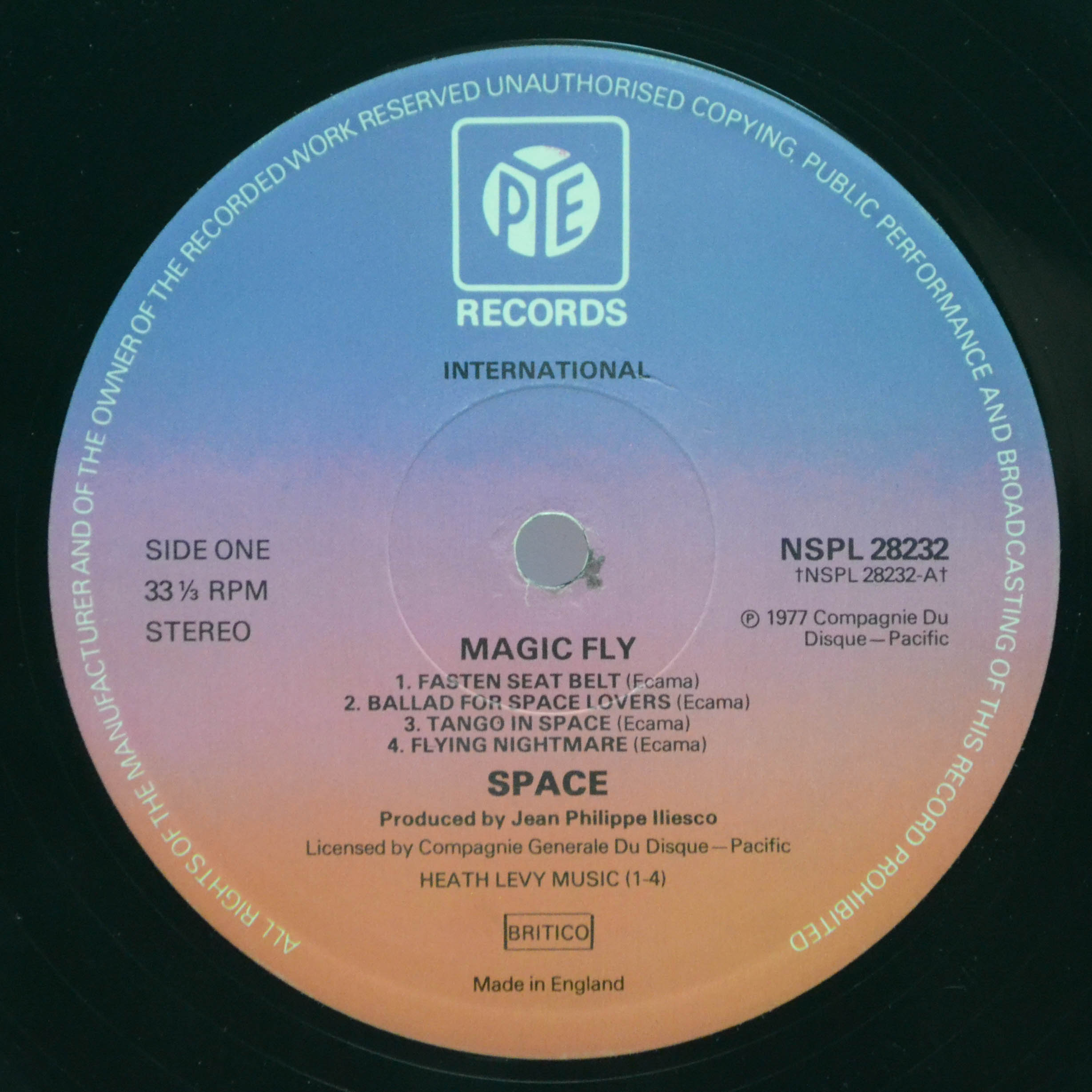 Виниловая пластинка Space — Magic Fly (UK), 1977