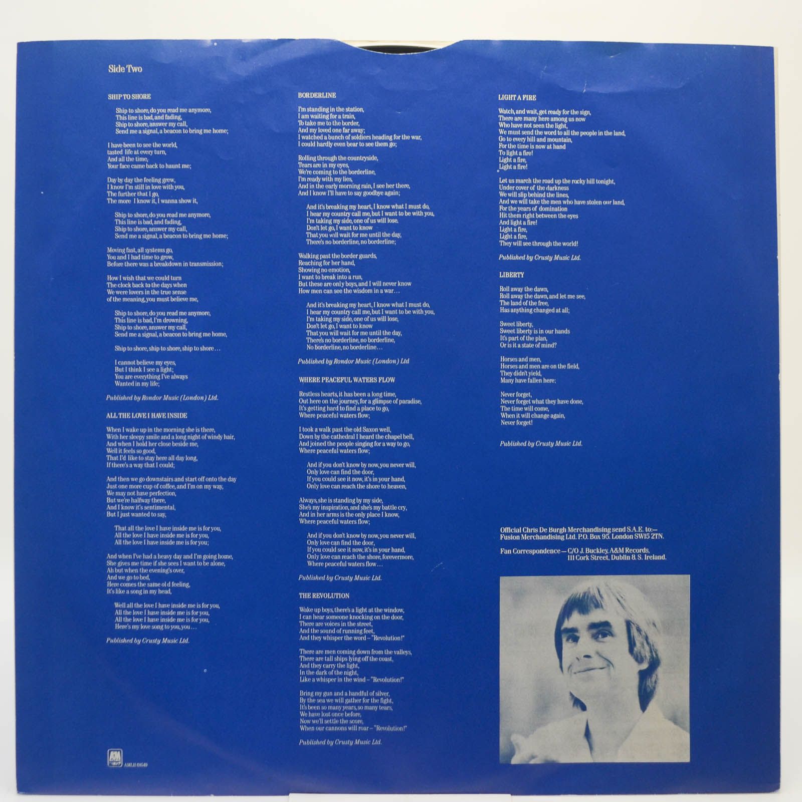 Виниловая пластинка Chris de Burgh — The Getaway, 1982
