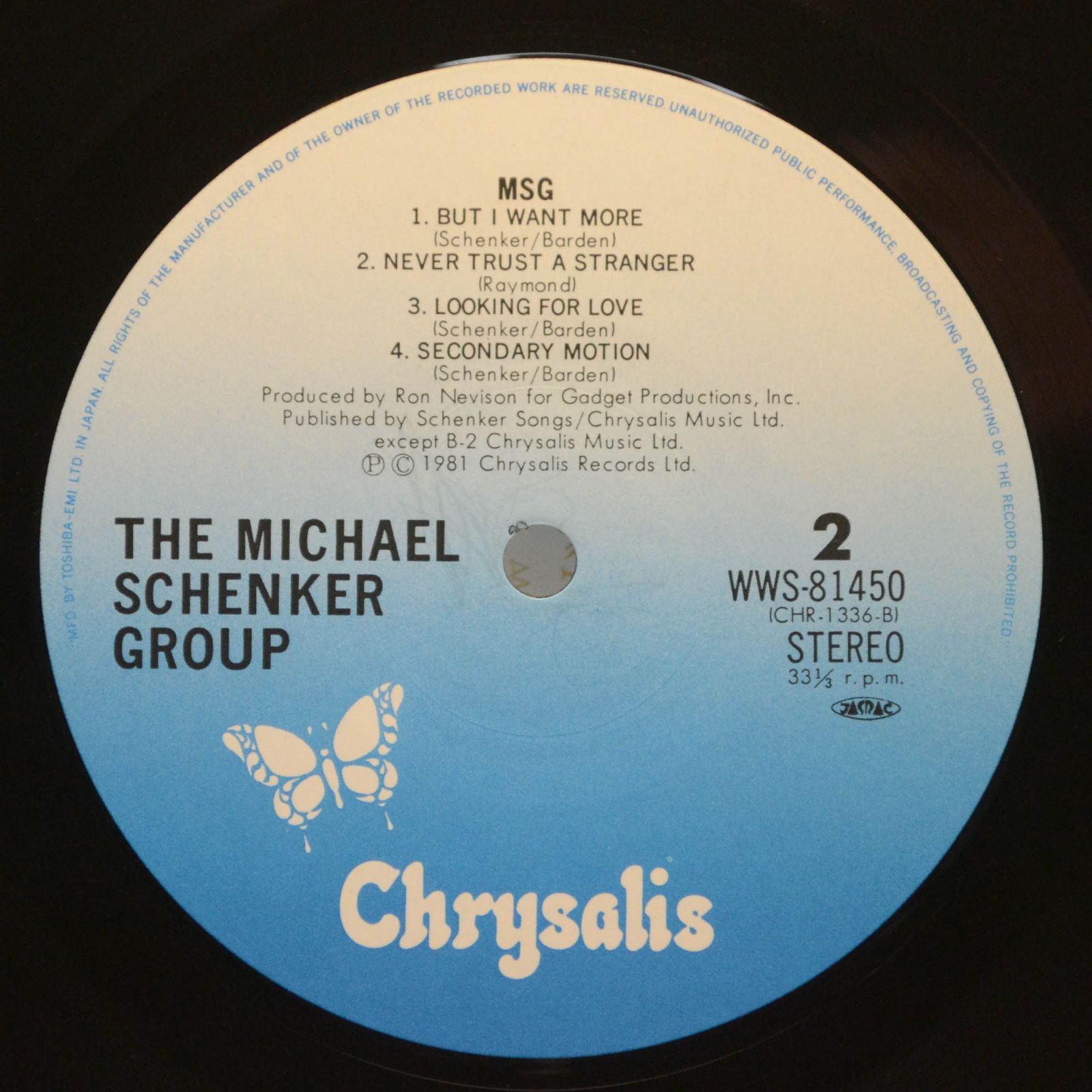 Виниловая пластинка Michael Schenker Group — MSG, 1981