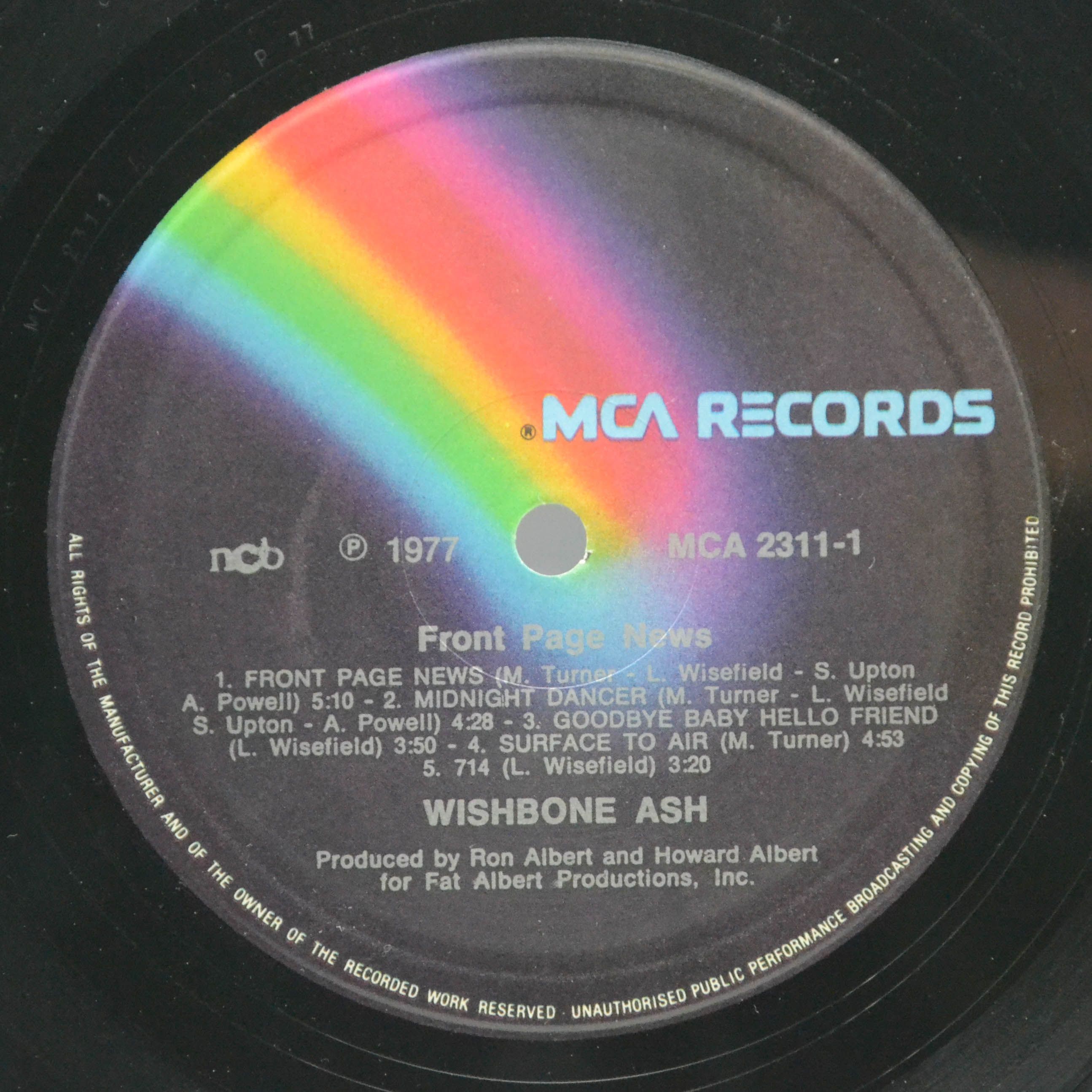 Виниловая пластинка Wishbone Ash — Front Page News, 1977