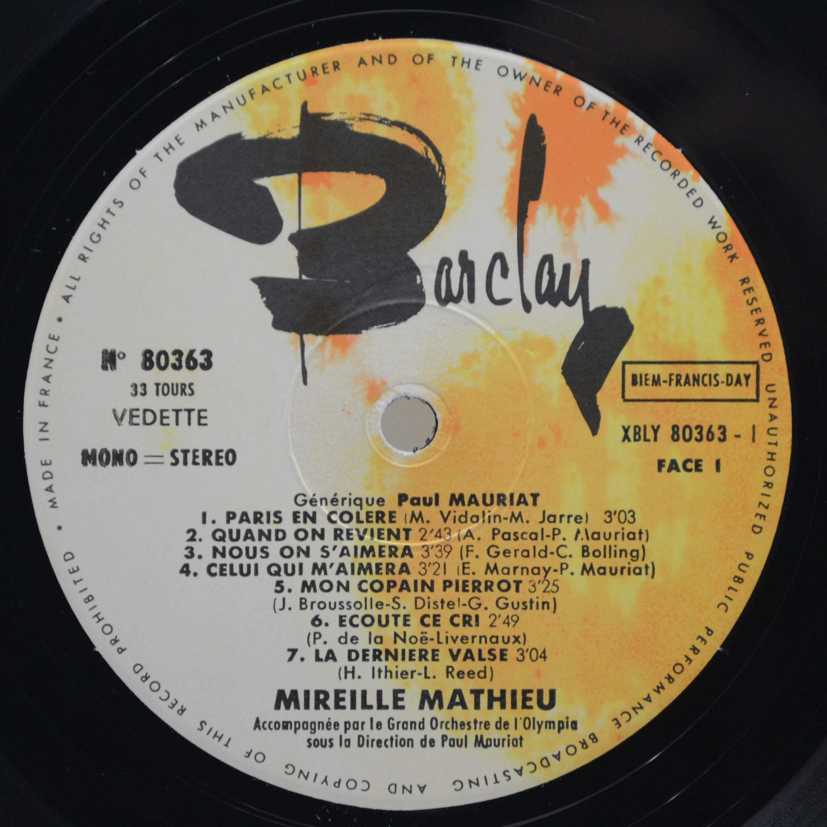 Mireille Mathieu — En Direct De L'Olympia, 1968