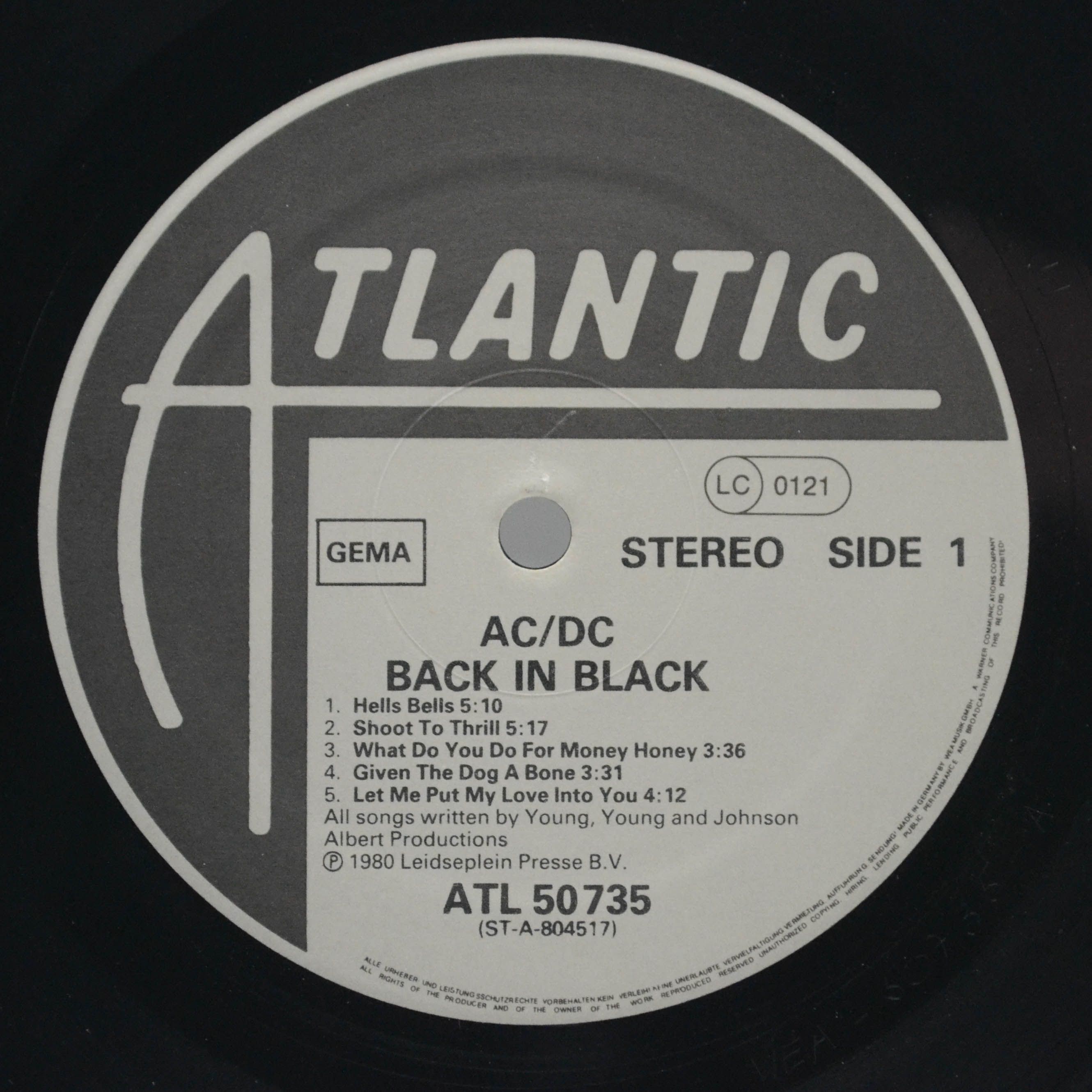 Виниловая пластинка AC/DC — Back In Black, 1980