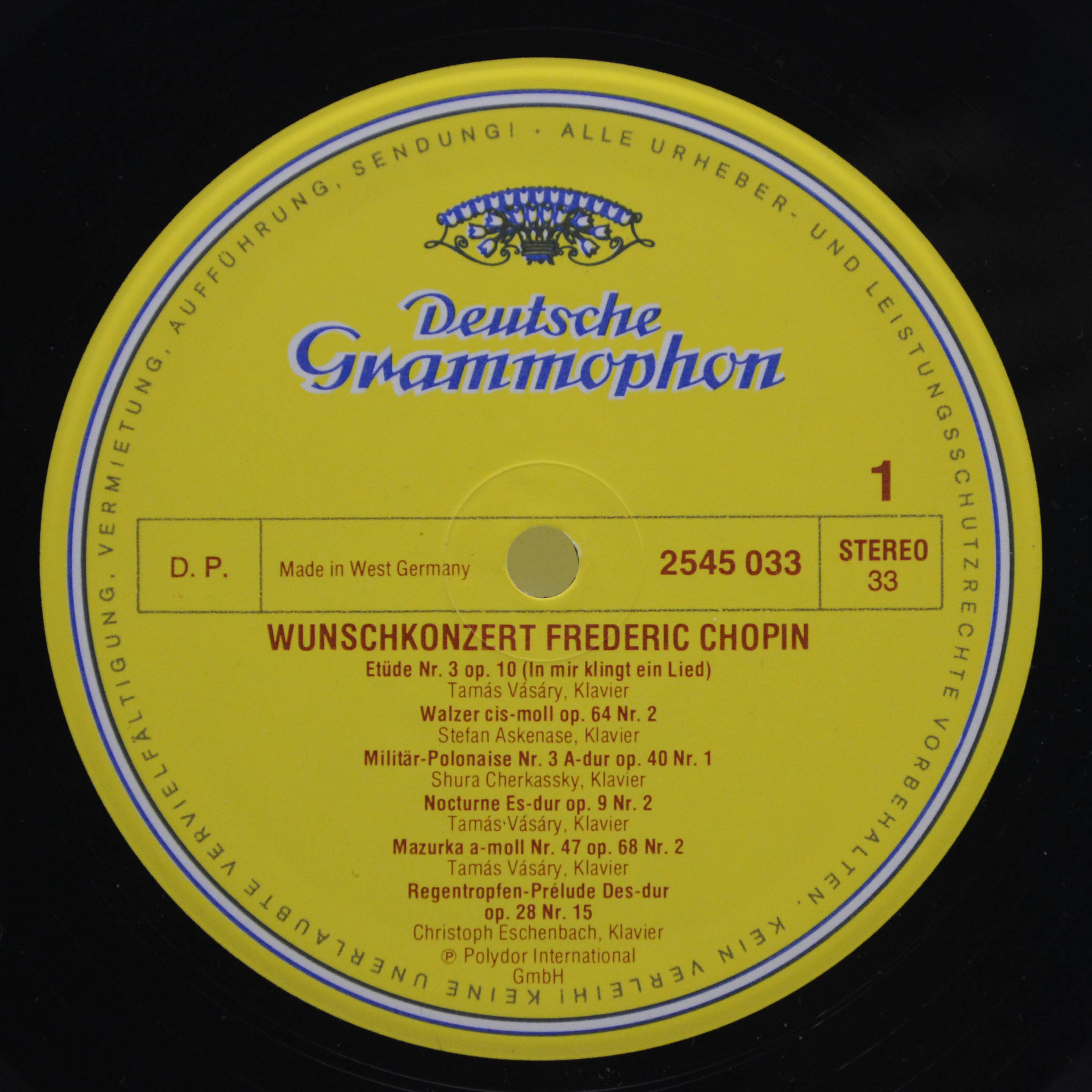 Виниловая пластинка Frédéric Chopin — Das Wunschkonzert, 1974