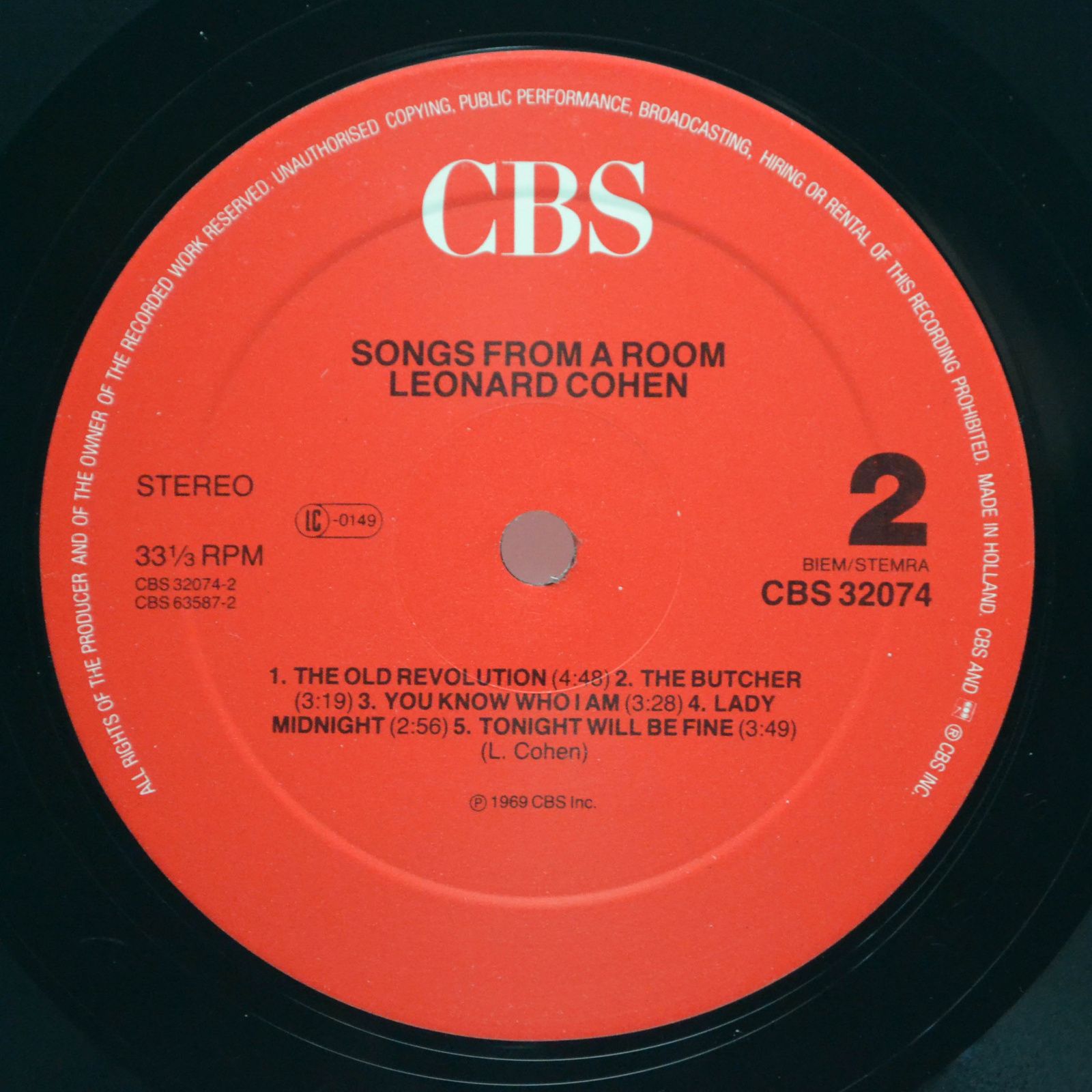 Leonard Cohen — Songs From A Room, 1969