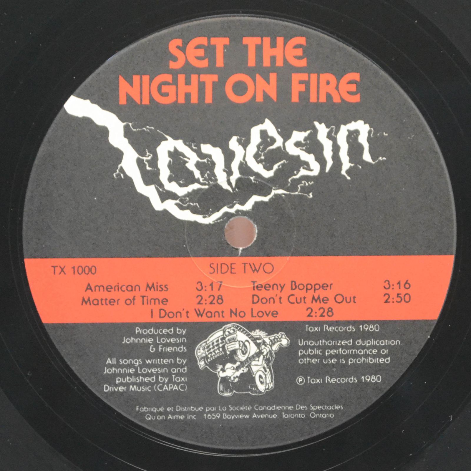 Виниловая пластинка Lovesin — Set The Night On Fire, 1980
