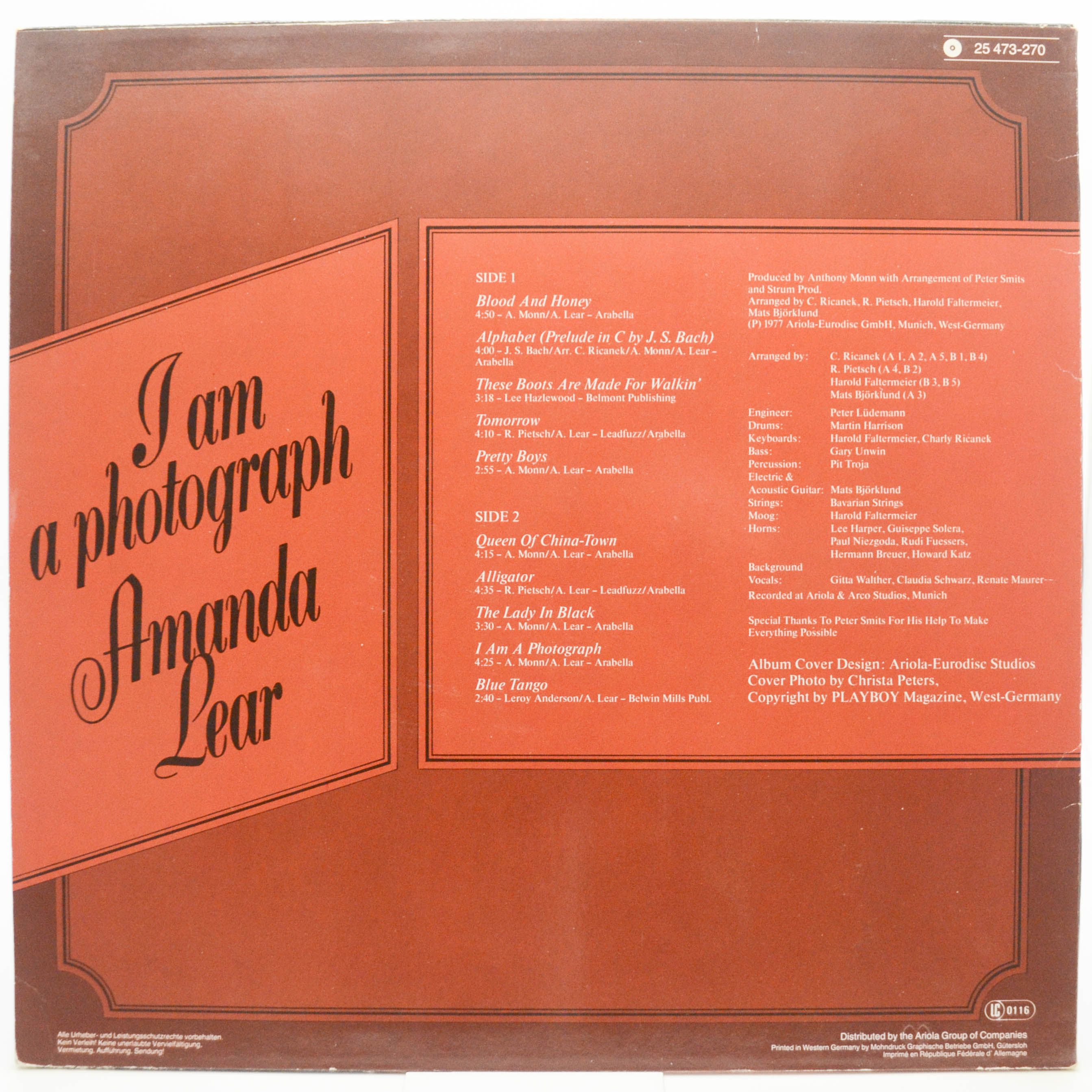 Виниловая пластинка Amanda Lear — I Am A Photograph, 1977