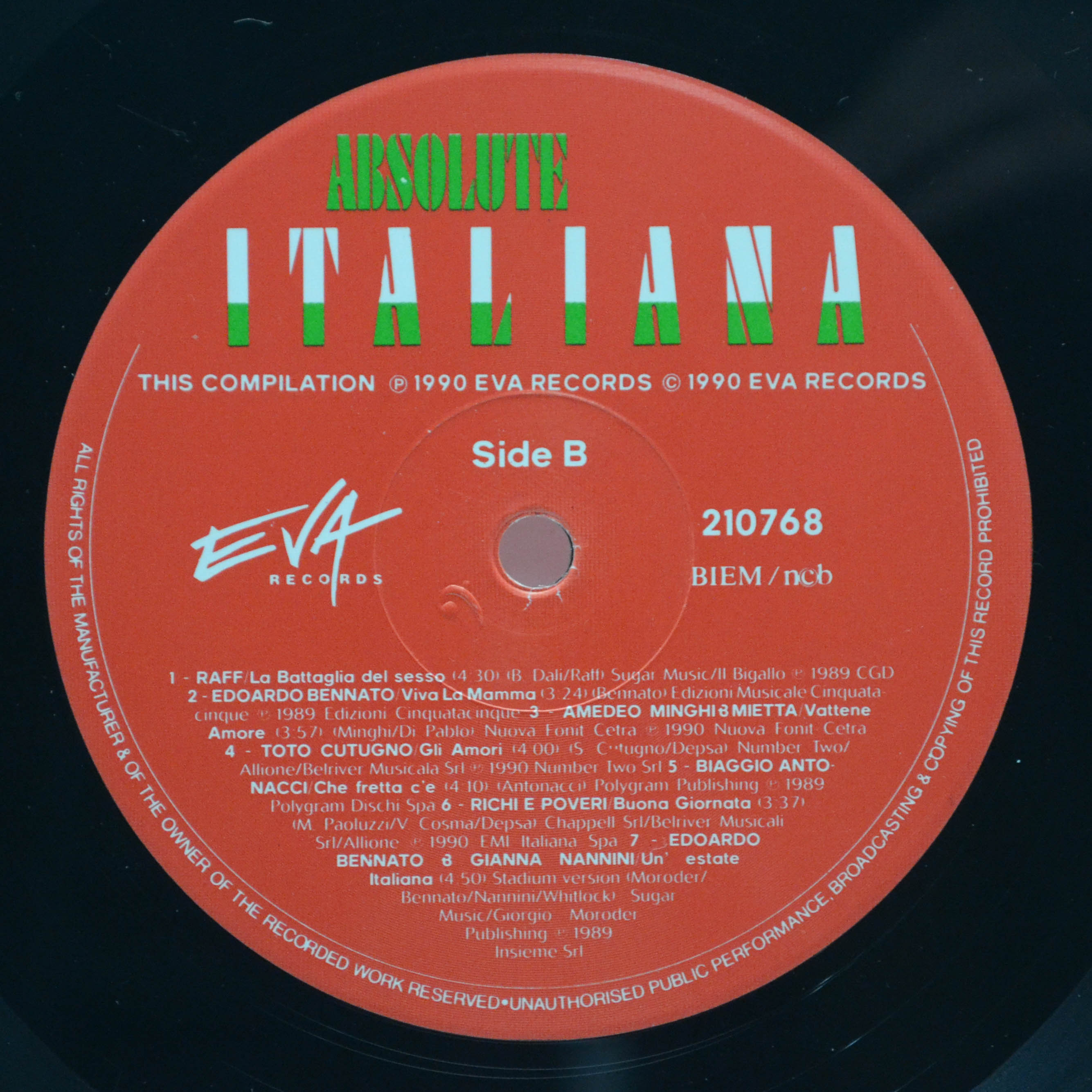 Various — Absolute Italiana, 1990