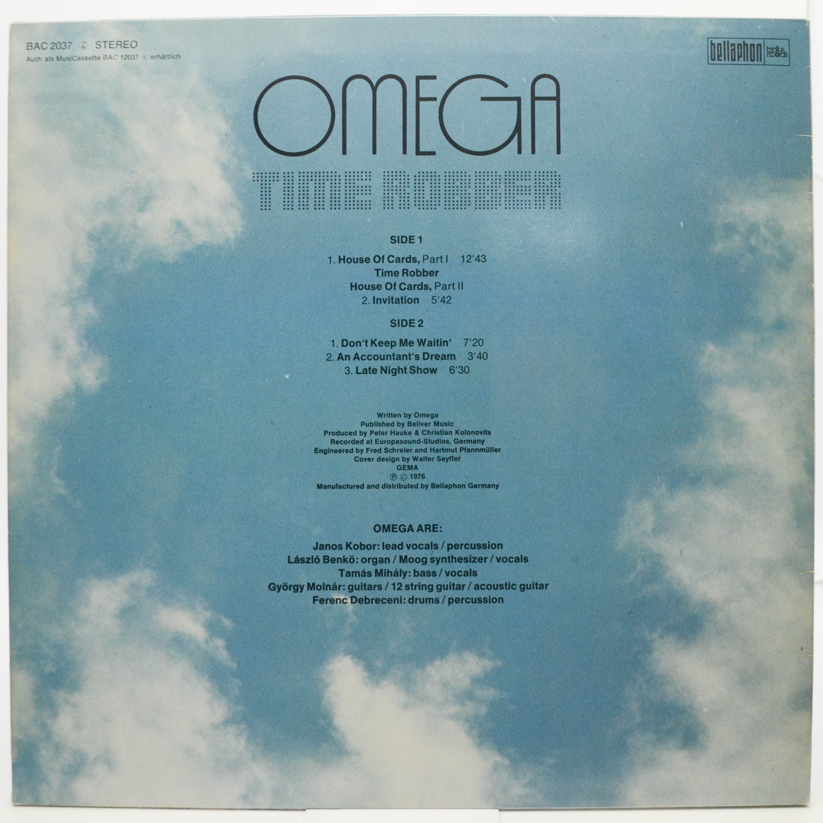 Виниловая пластинка Omega — Time Robber, 1977