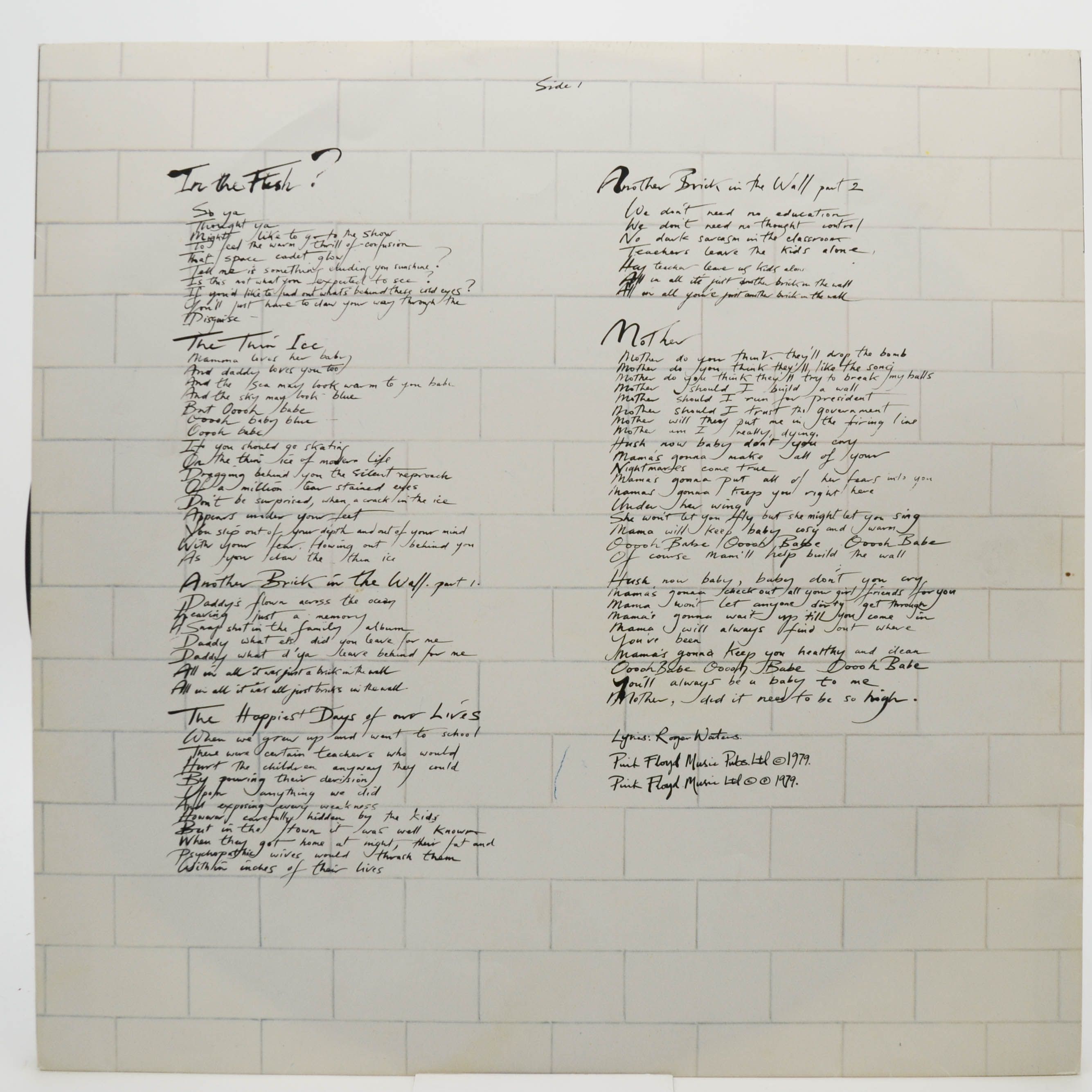 Виниловая пластинка Pink Floyd — The Wall (2LP, UK), 1979