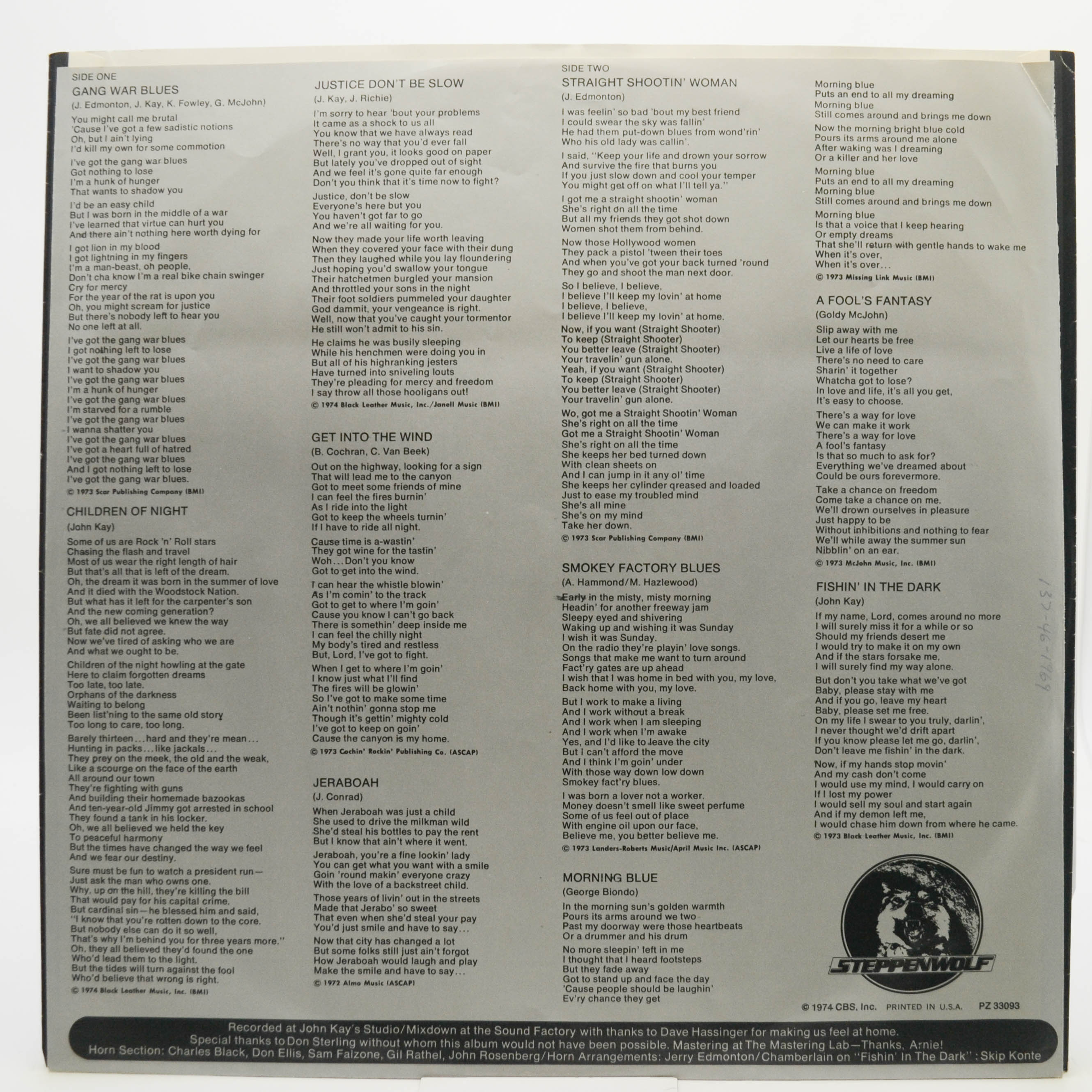Виниловая пластинка Steppenwolf — Slow Flux (1-st, USA), 1974