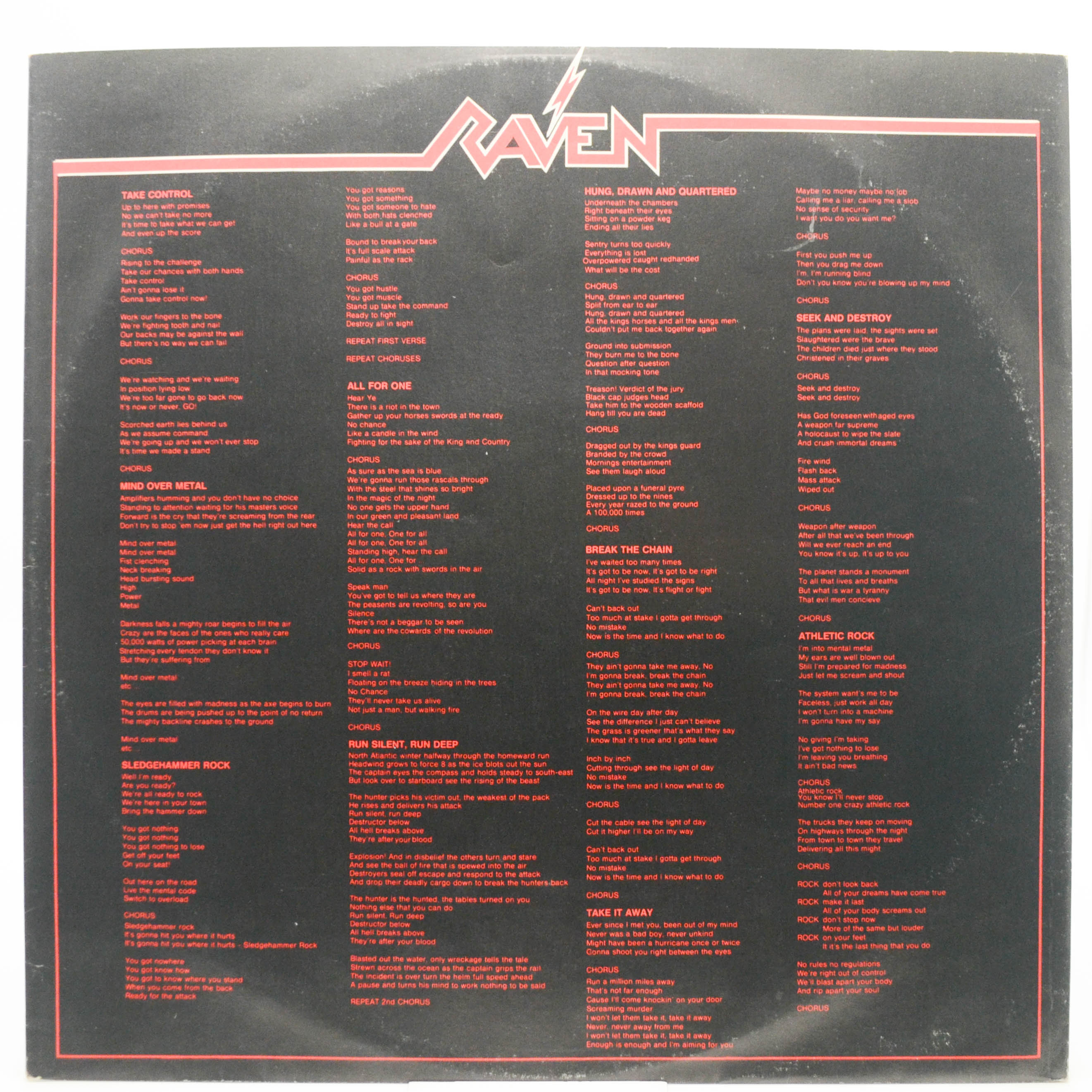 Виниловая пластинка Raven — All For One (1-st, UK), 1983