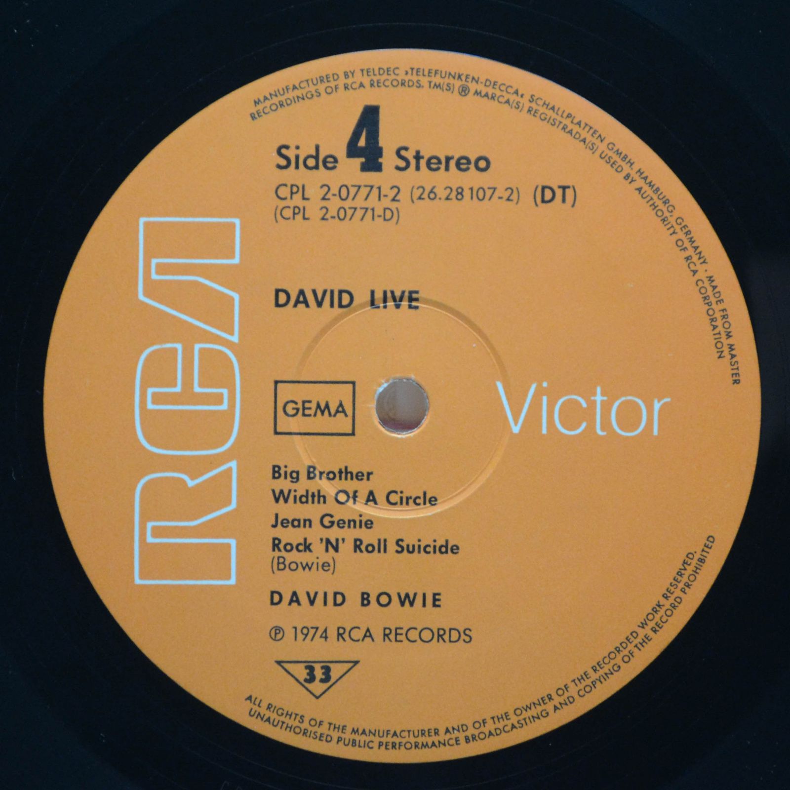 David Bowie — David Live (2LP), 1974