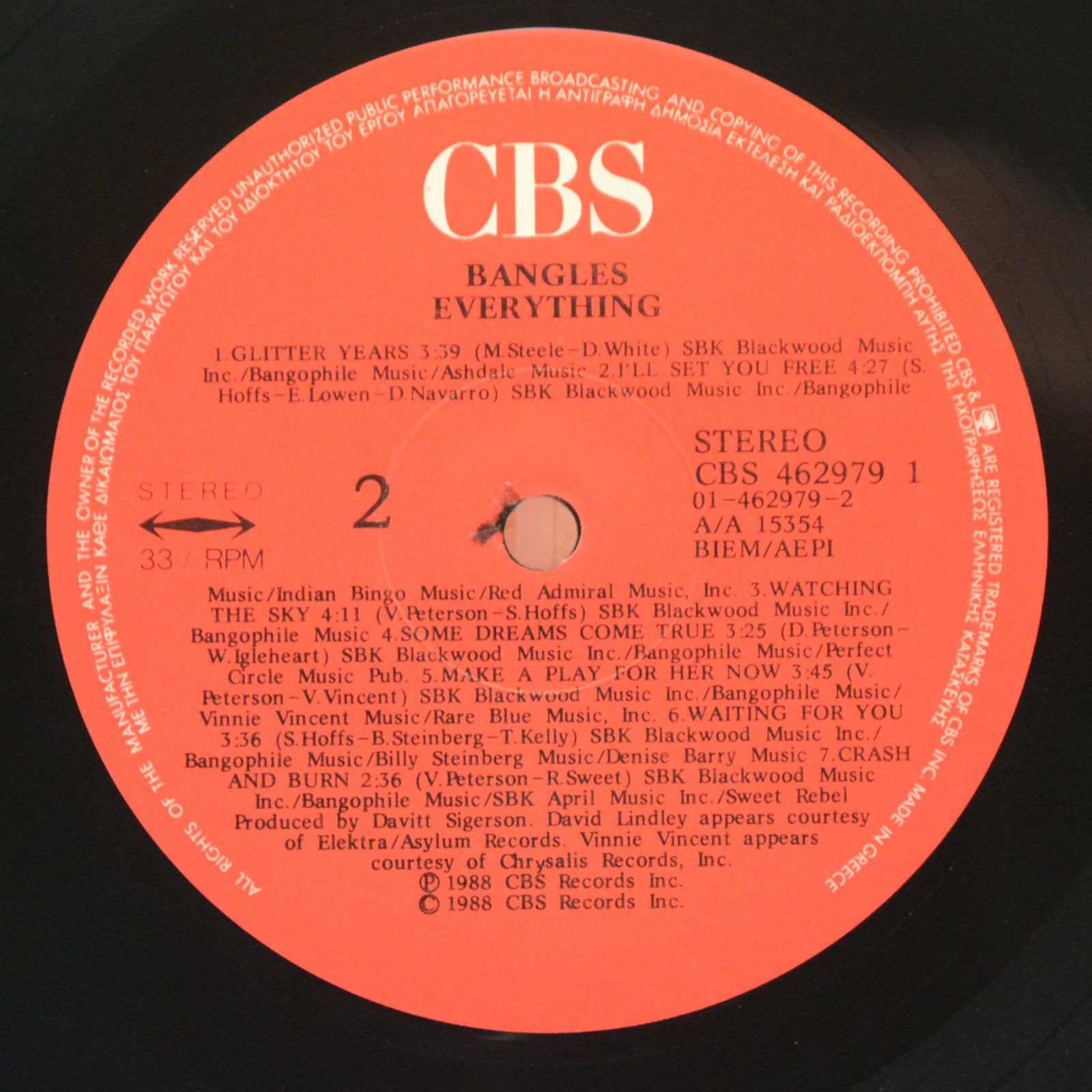Виниловая пластинка Bangles — Everything, 1988