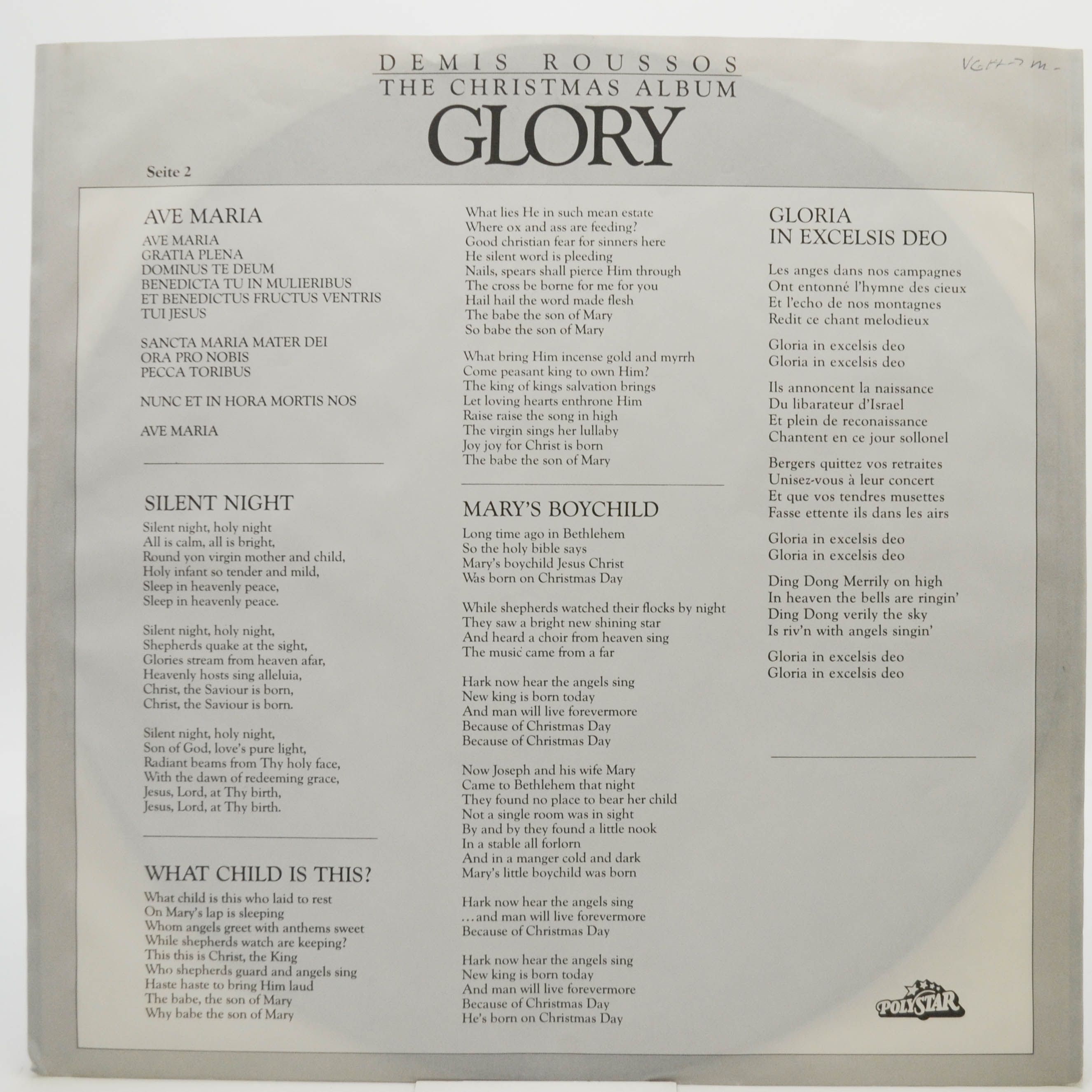 Demis Roussos — Glory - The Christmas Album, 1987