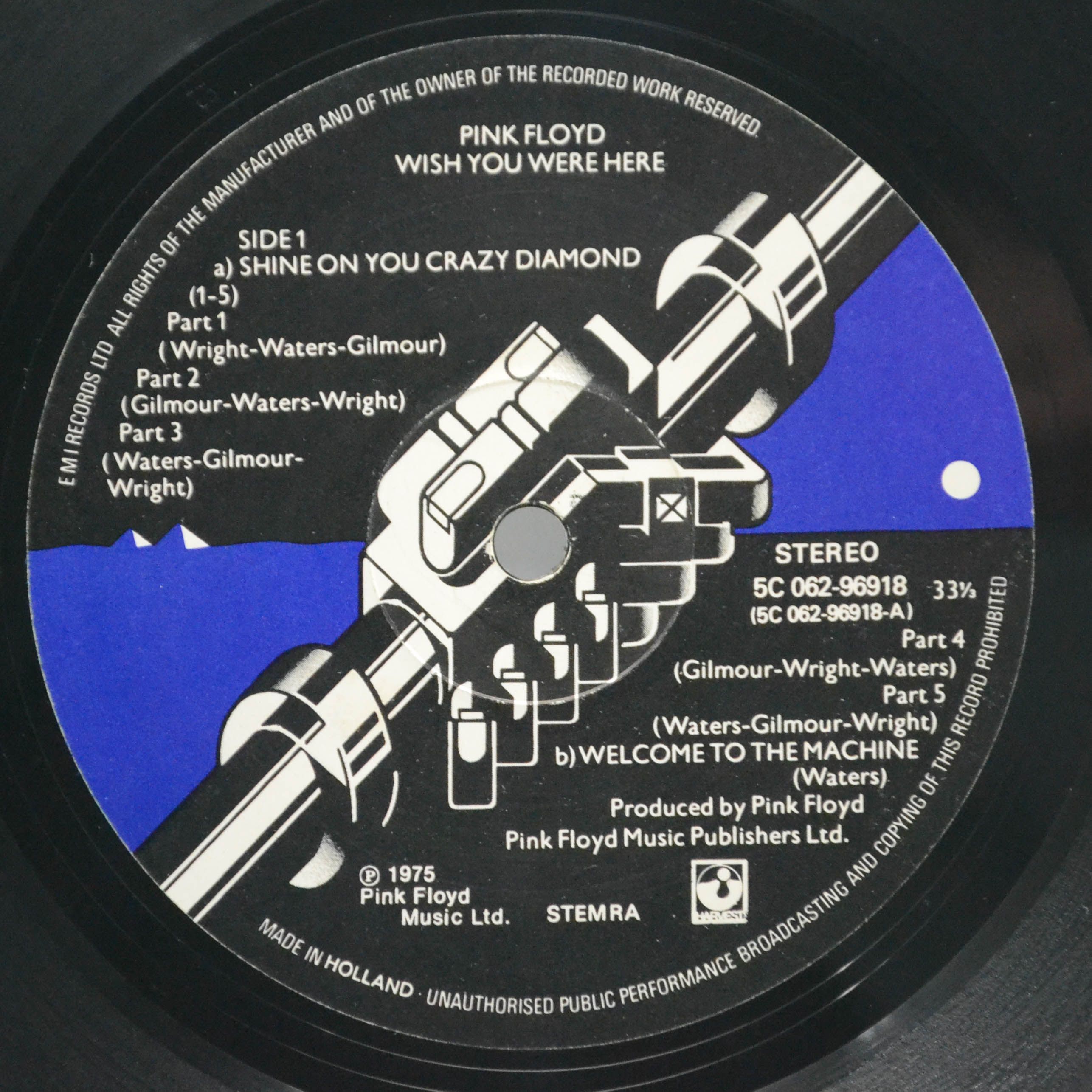 Виниловая пластинка Pink Floyd — Wish You Were Here, 1975
