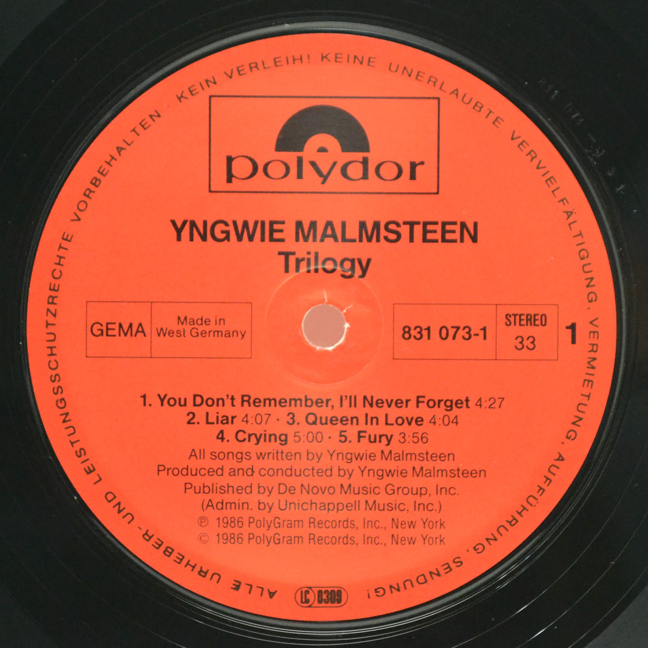 Виниловая пластинка Yngwie J. Malmsteen — Trilogy, 1986