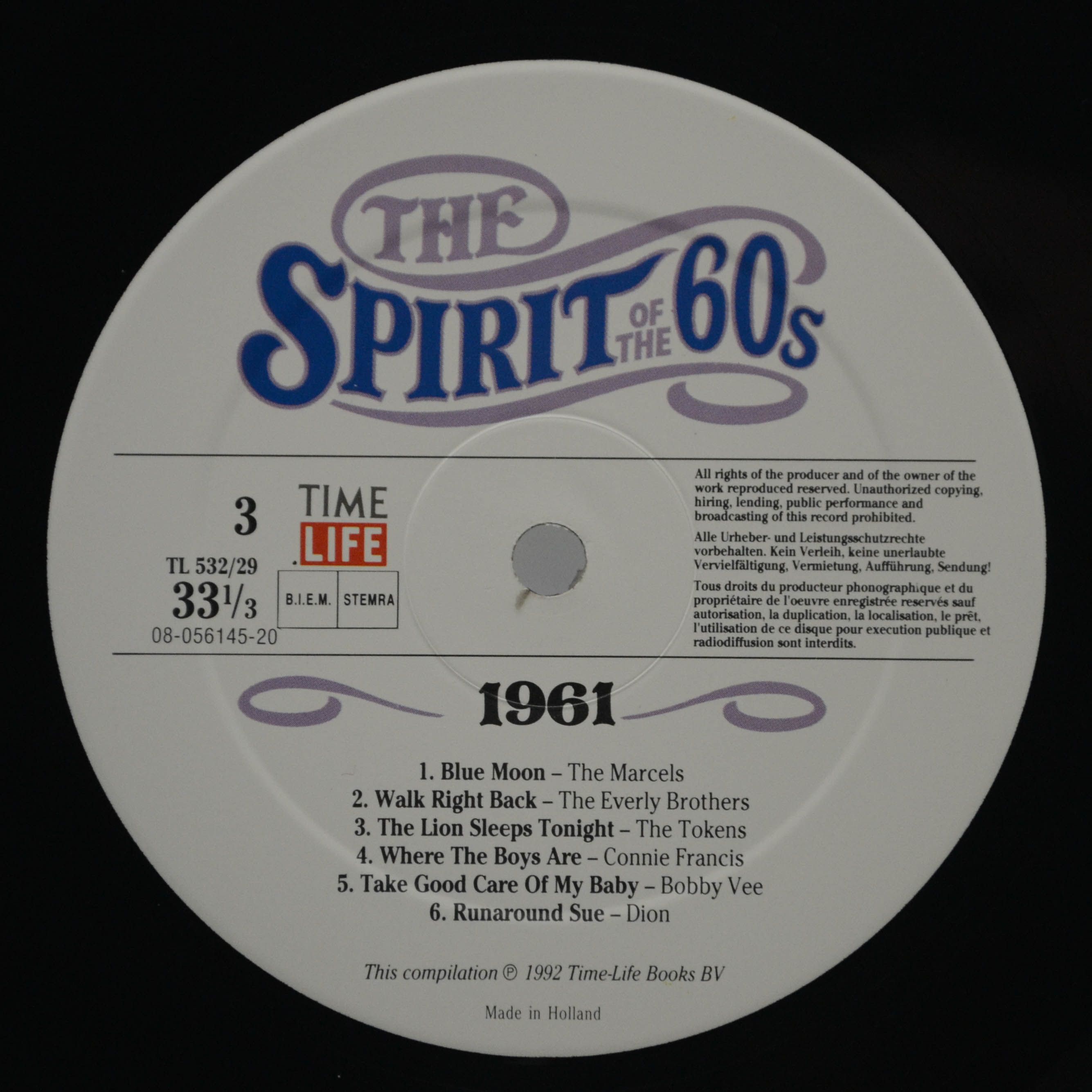 Various — The Spirit Of The 60s: 1961 (2LP), 1992