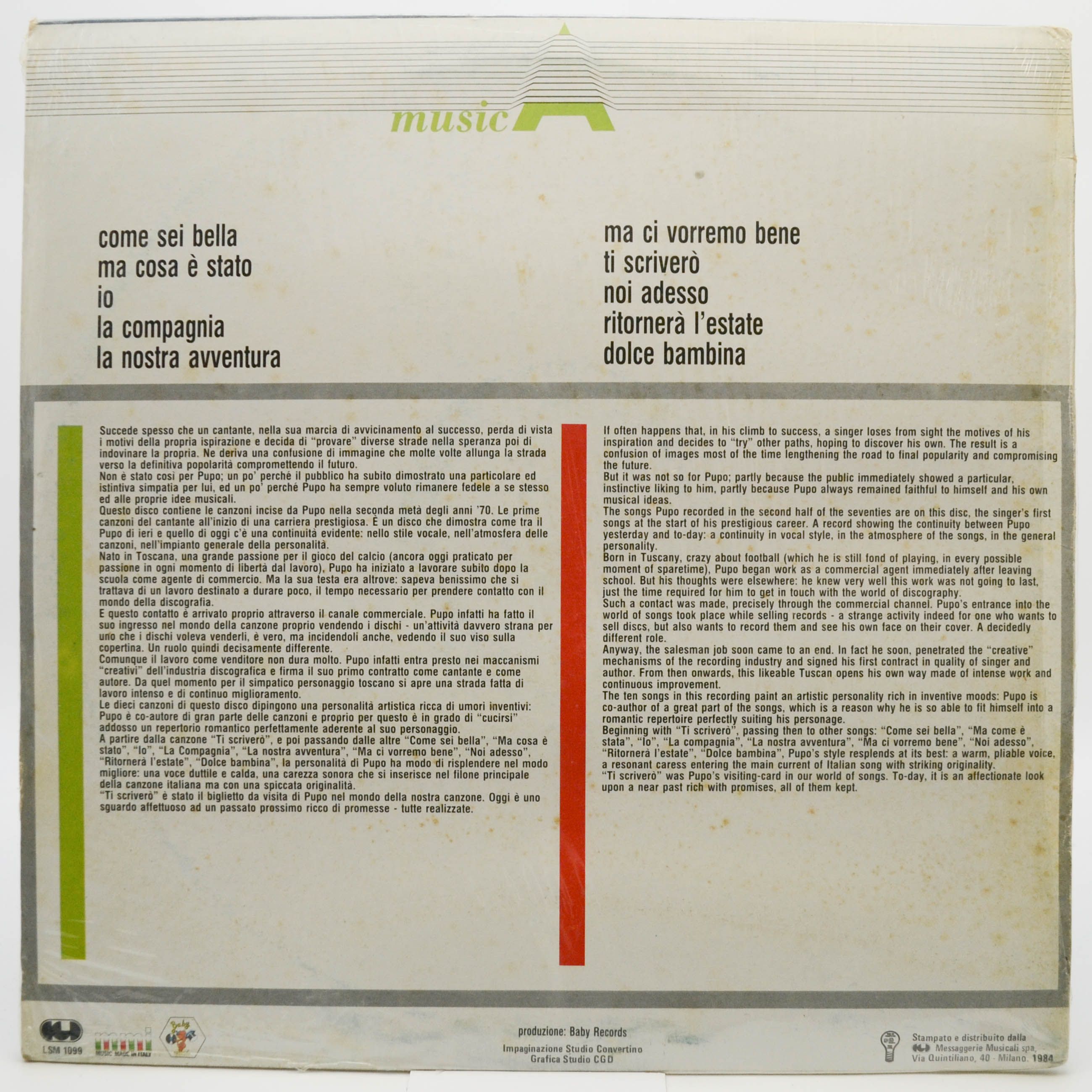 Pupo — Ti Scrivero', 1984