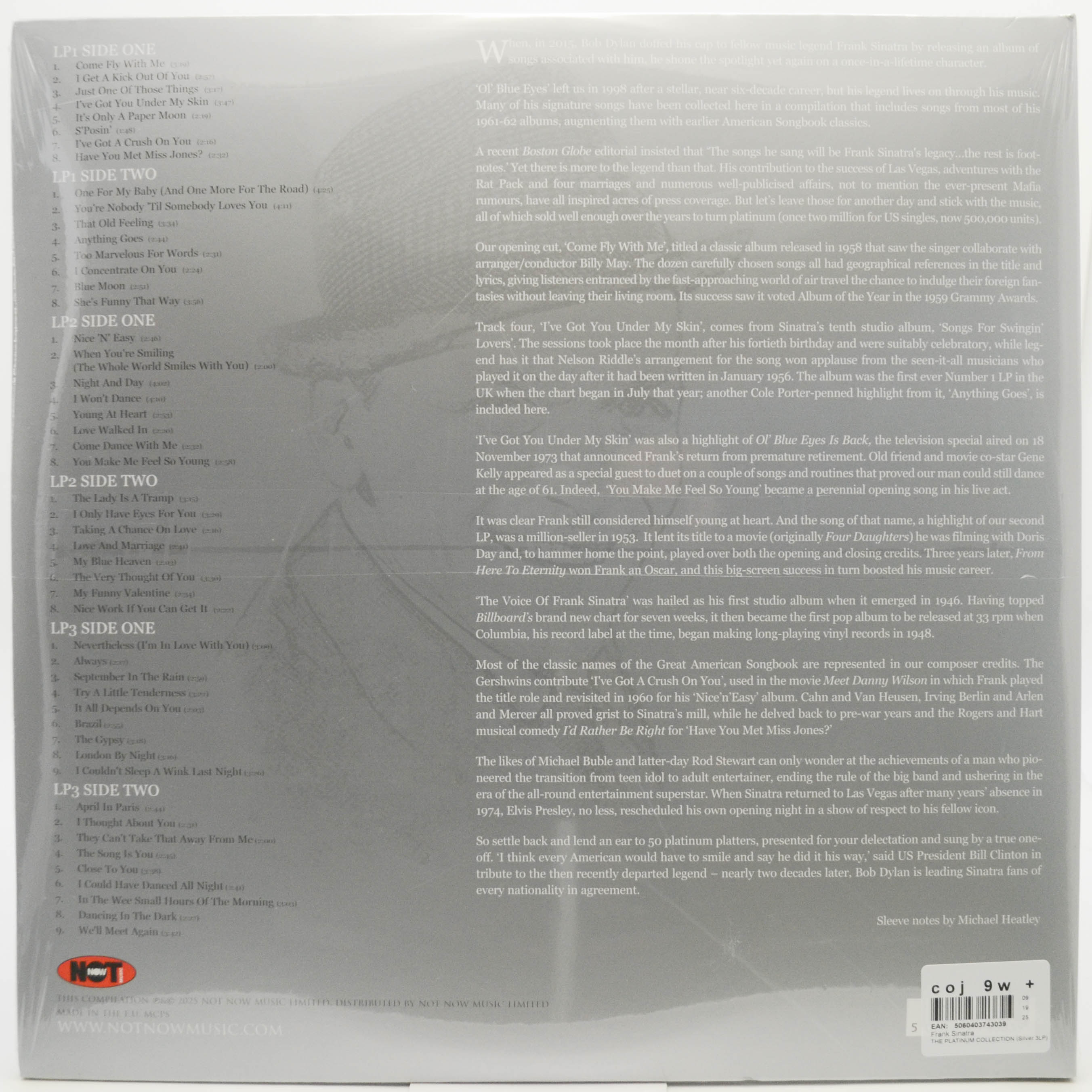 Frank Sinatra — The Platinum Collection (3LP, UK), 2015