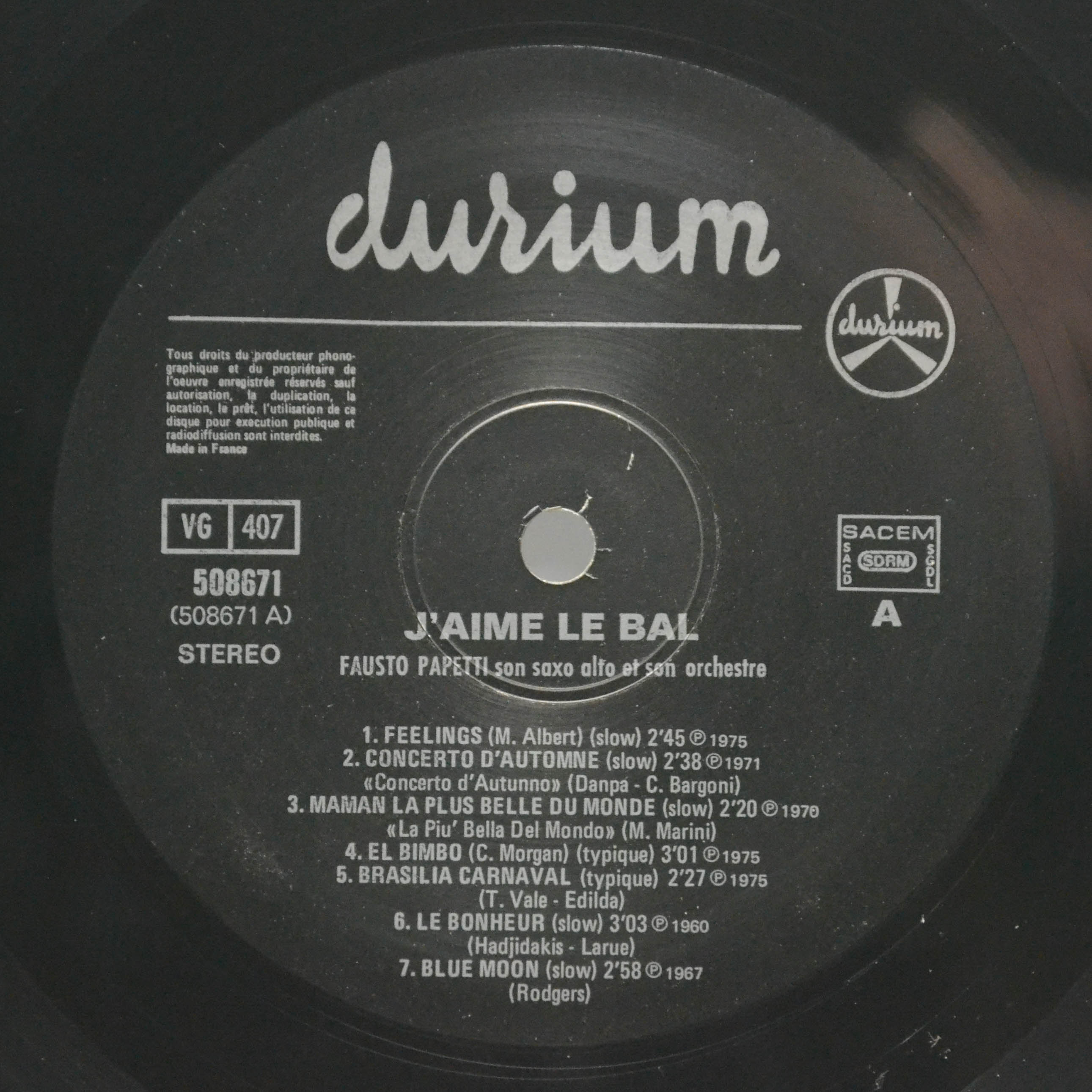 Fausto Papetti — J'❤ Le Bal (Non Stop), 1984