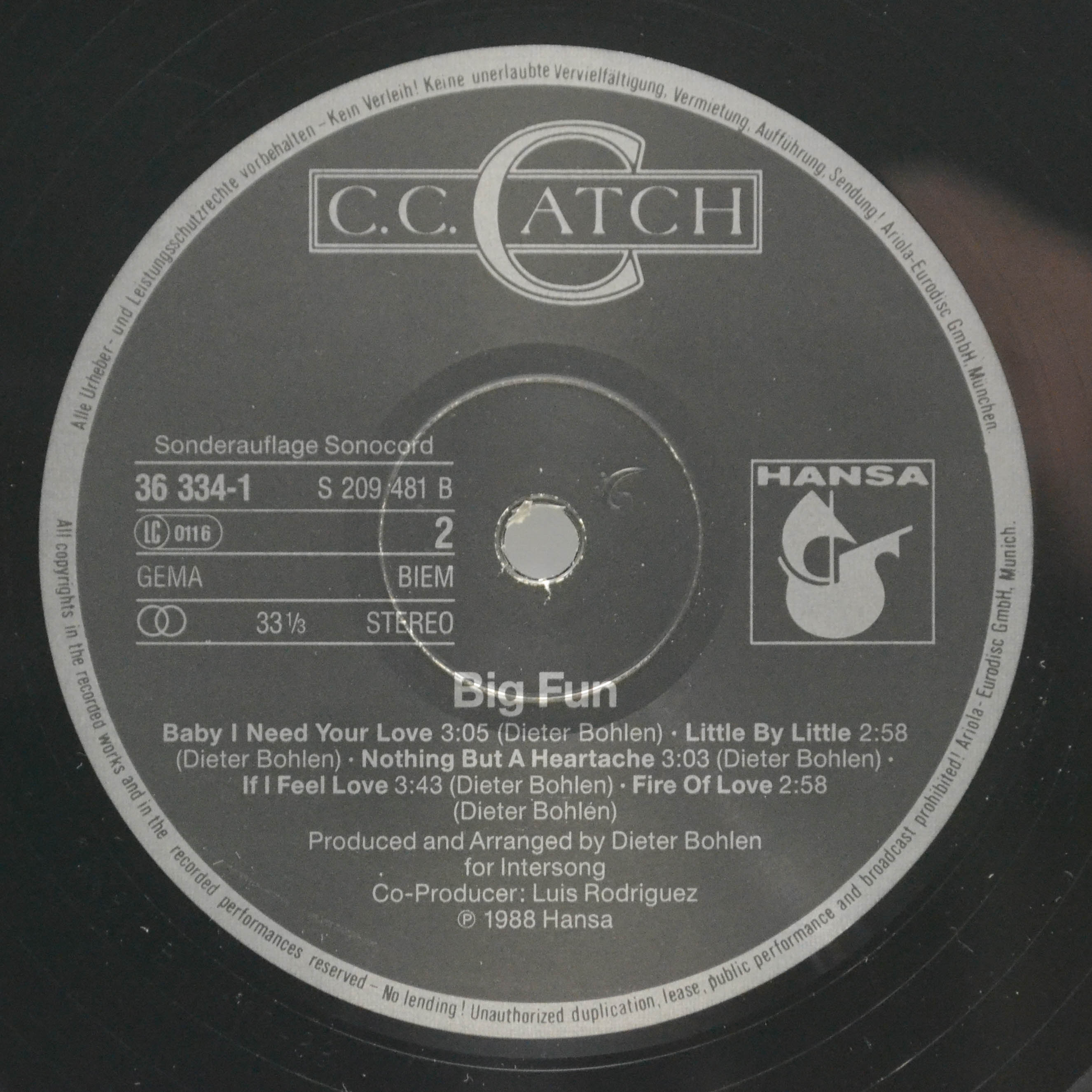 C.C. Catch — Big Fun, 1988