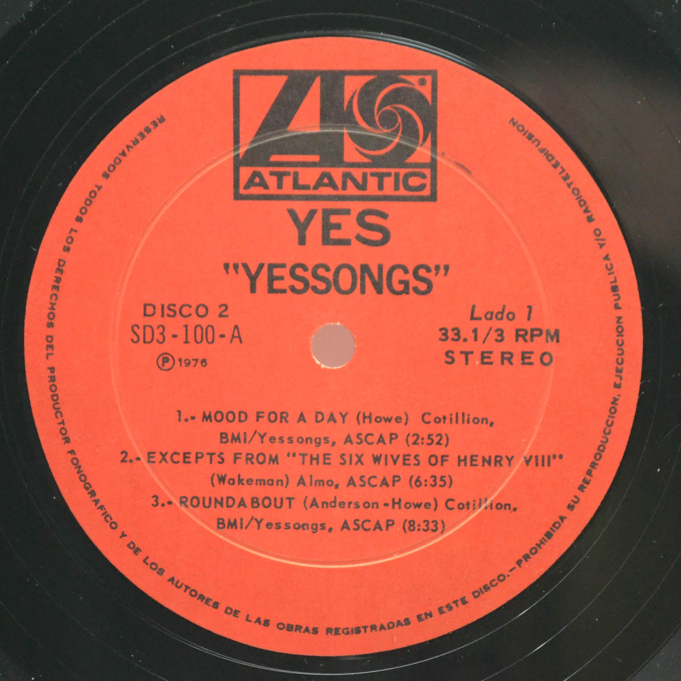 Виниловая пластинка Yes — Yessongs (3LP), 1973