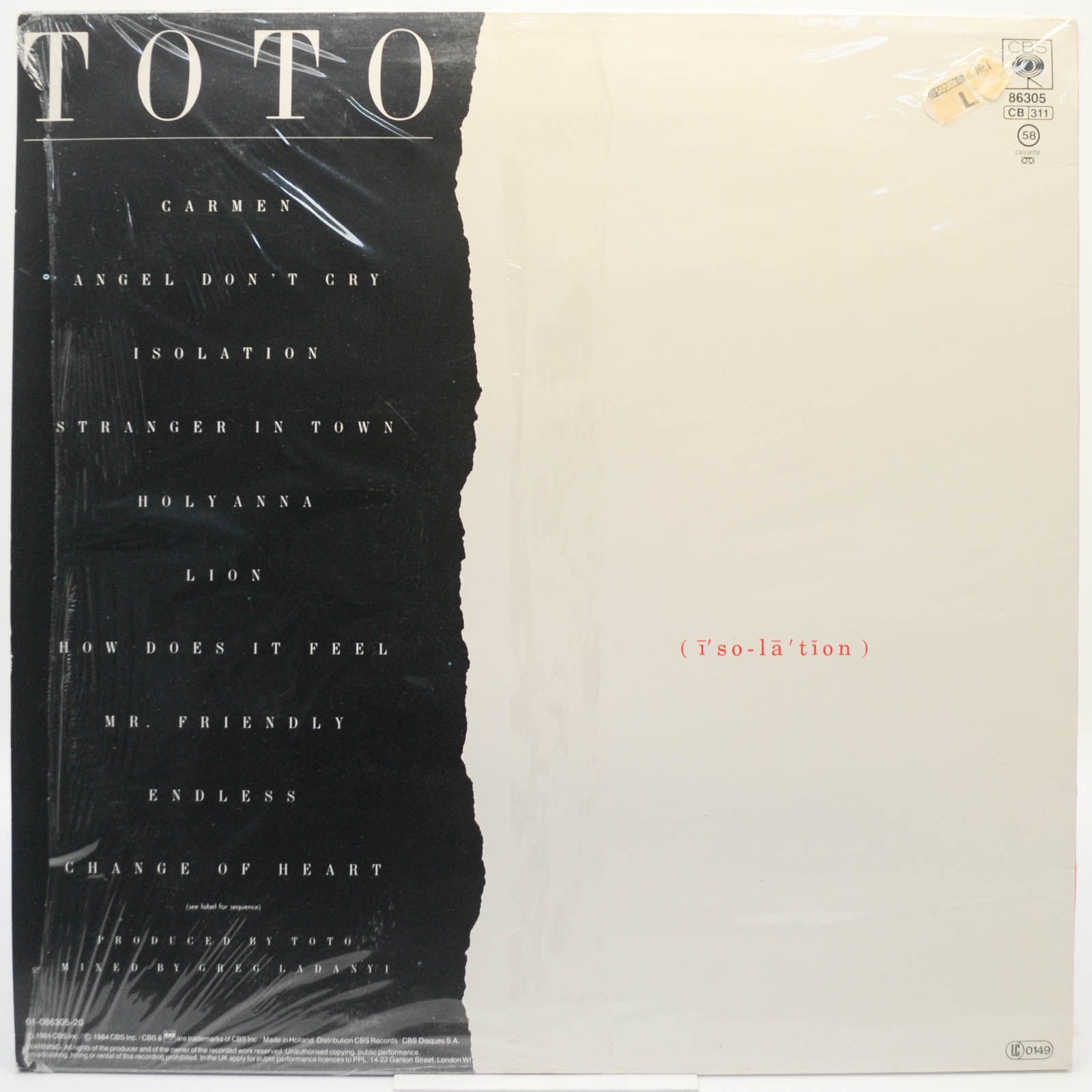 Toto — Isolation, 1984
