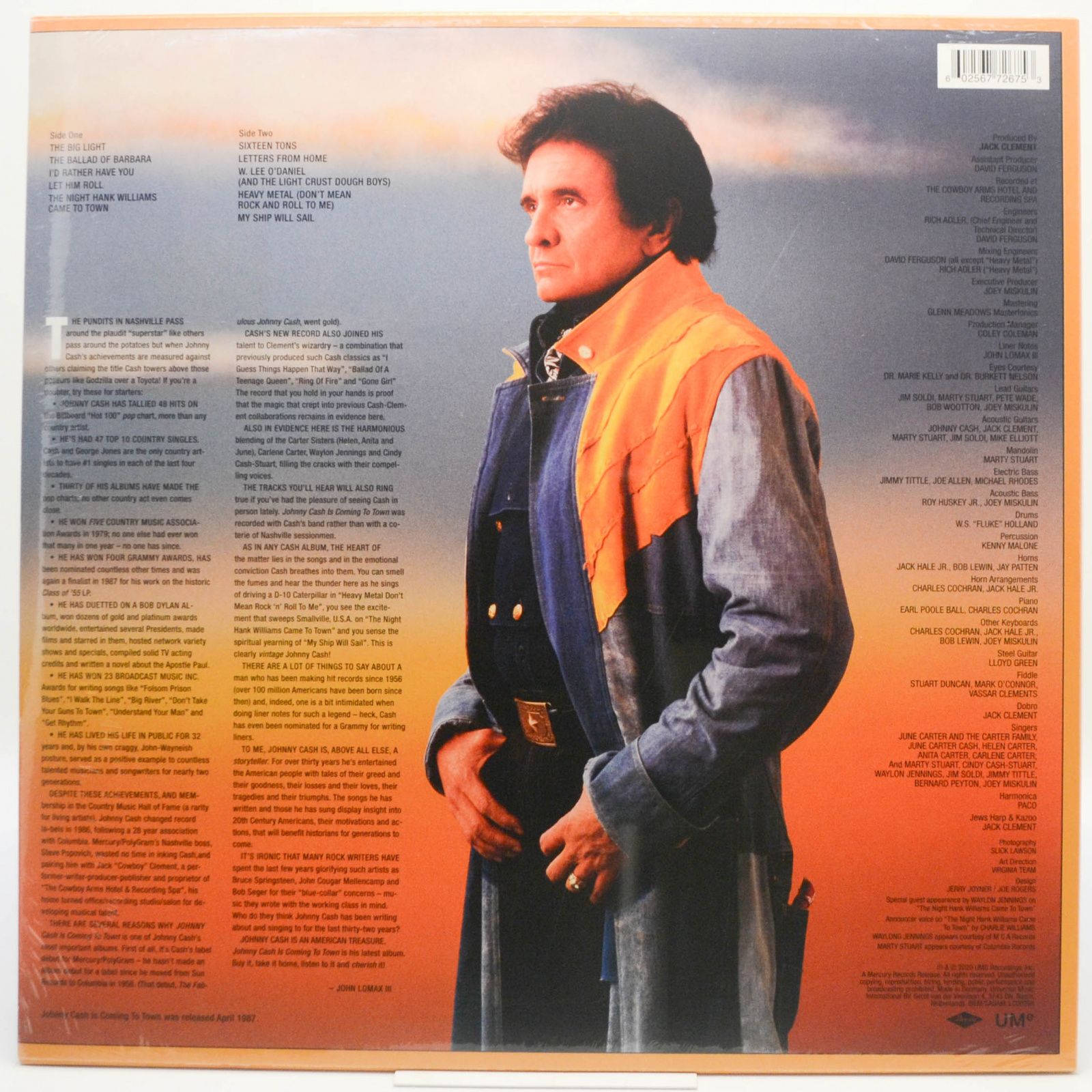 Виниловая пластинка Johnny Cash — Johnny Cash Is Coming To Town, 2020